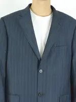 Ermenegildo Zegna × Vintage Blazer UK 46 US Jacket Striped Suit EU 56 Sport Coat XL Size 46R - 6 Thumbnail