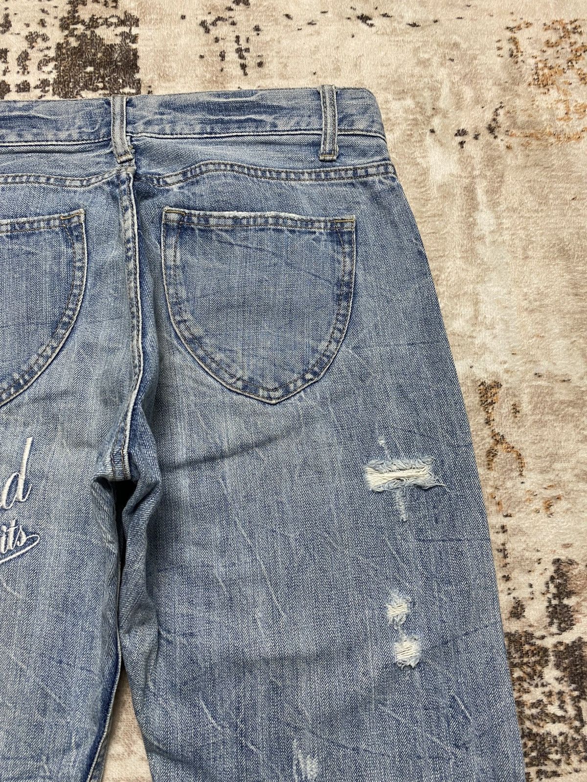 Le Grande Bleu (L.G.B.) Rare Baggy Jean With Emroidery Feather💥 Size US 30 / EU 46 - 5 Thumbnail
