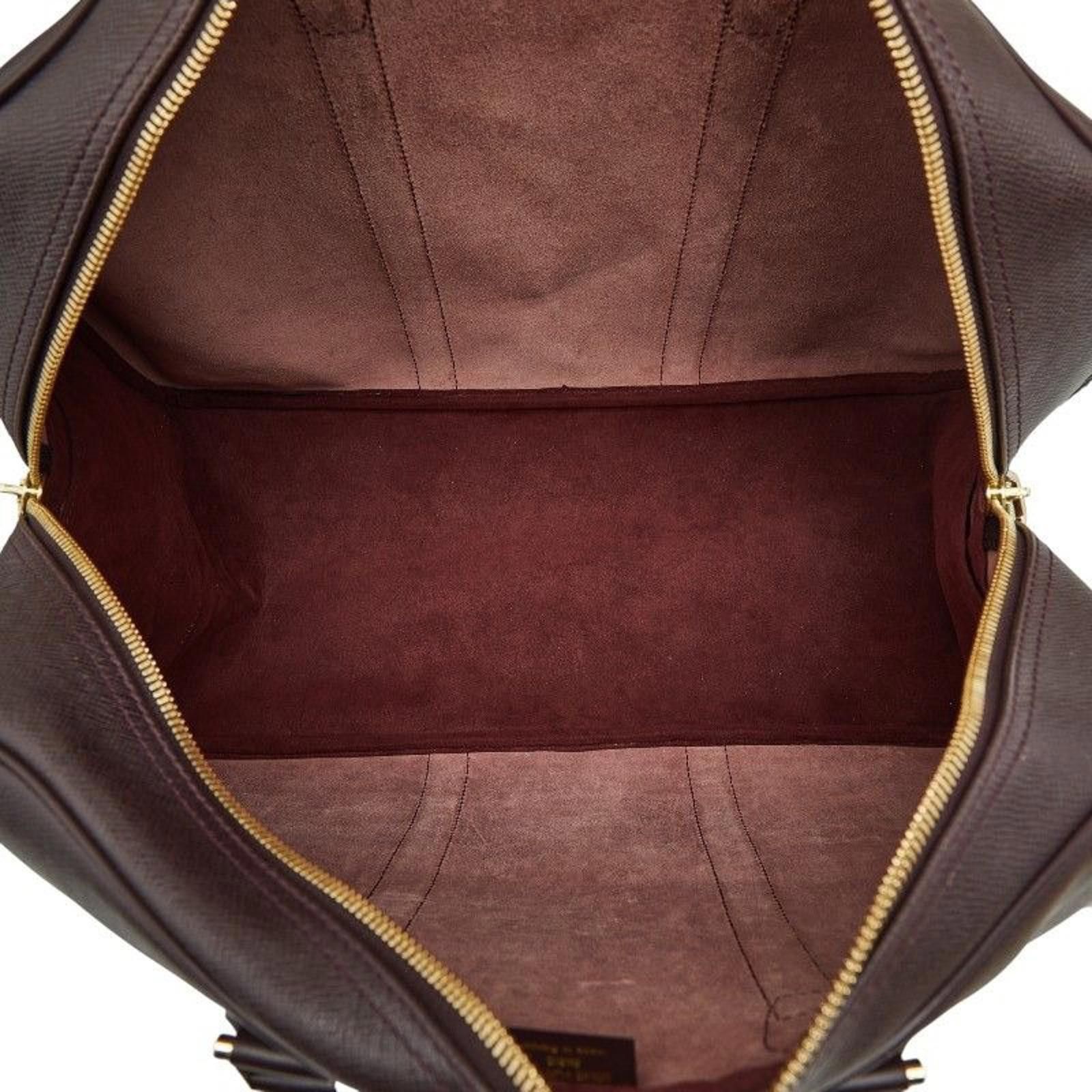 Louis Vuitton Louis Vuitton - Dark Brown Leather Travel Bag with Strap Size ONE SIZE - 8 Thumbnail