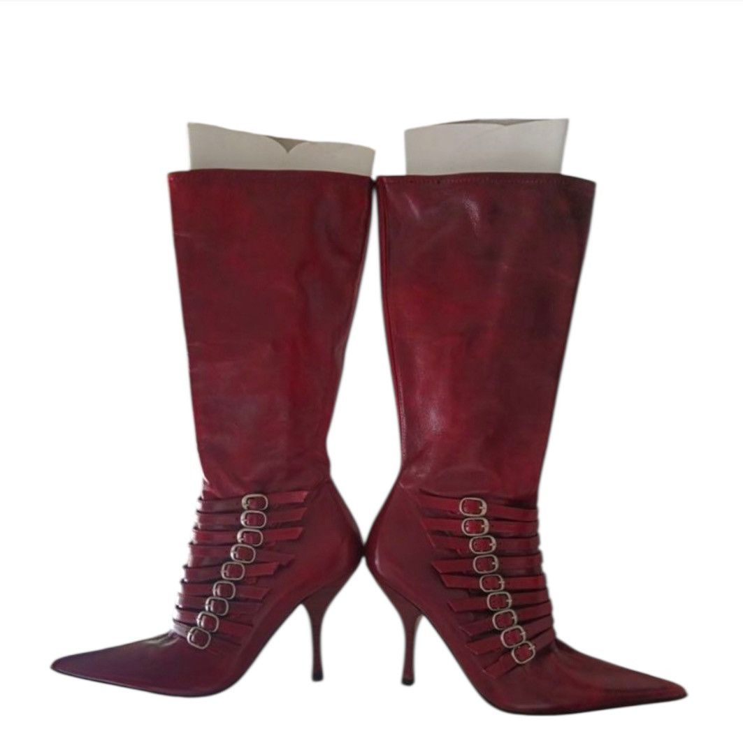 Other Fluxá burgundy leather boots 37 Size US 6 / IT 36 - 1 Thumbnail