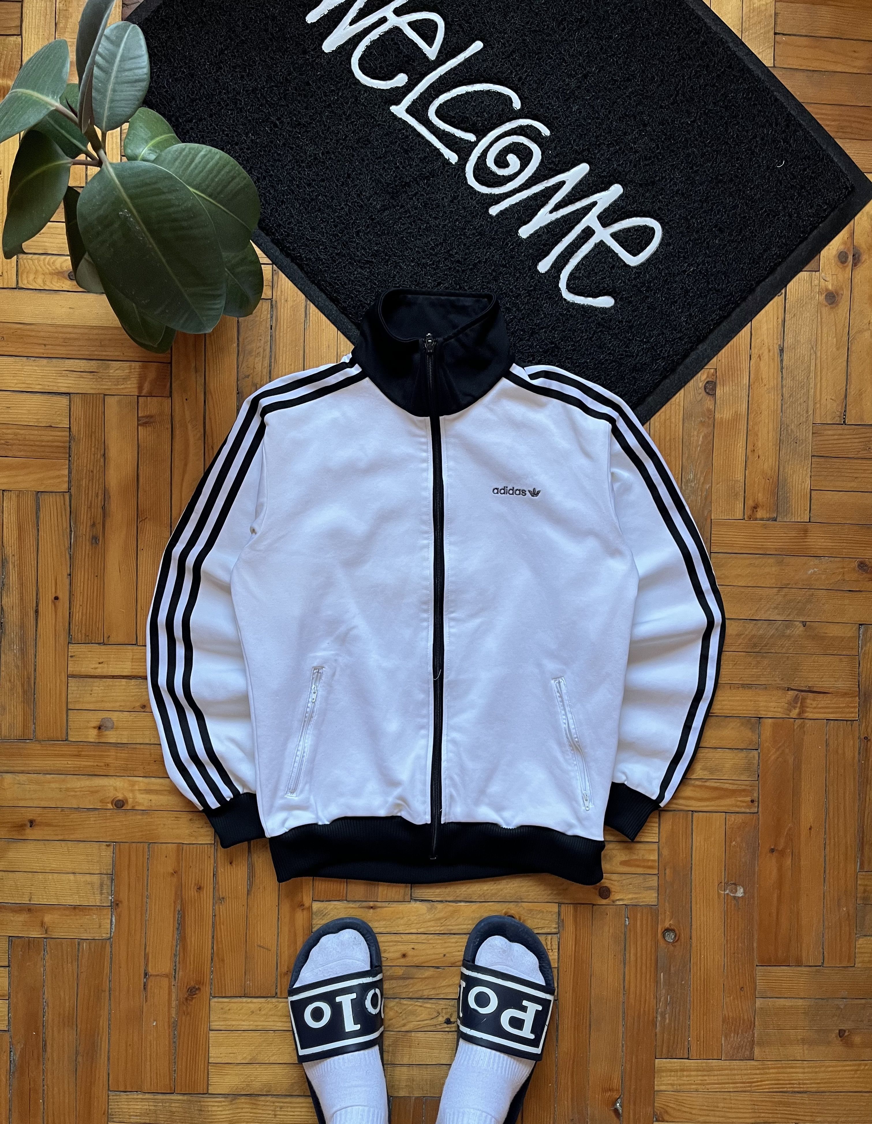 Adidas Vintage Adidas 00's Track Jacket White & Black Stripes Size US S / EU 44-46 / 1 - 1 Thumbnail