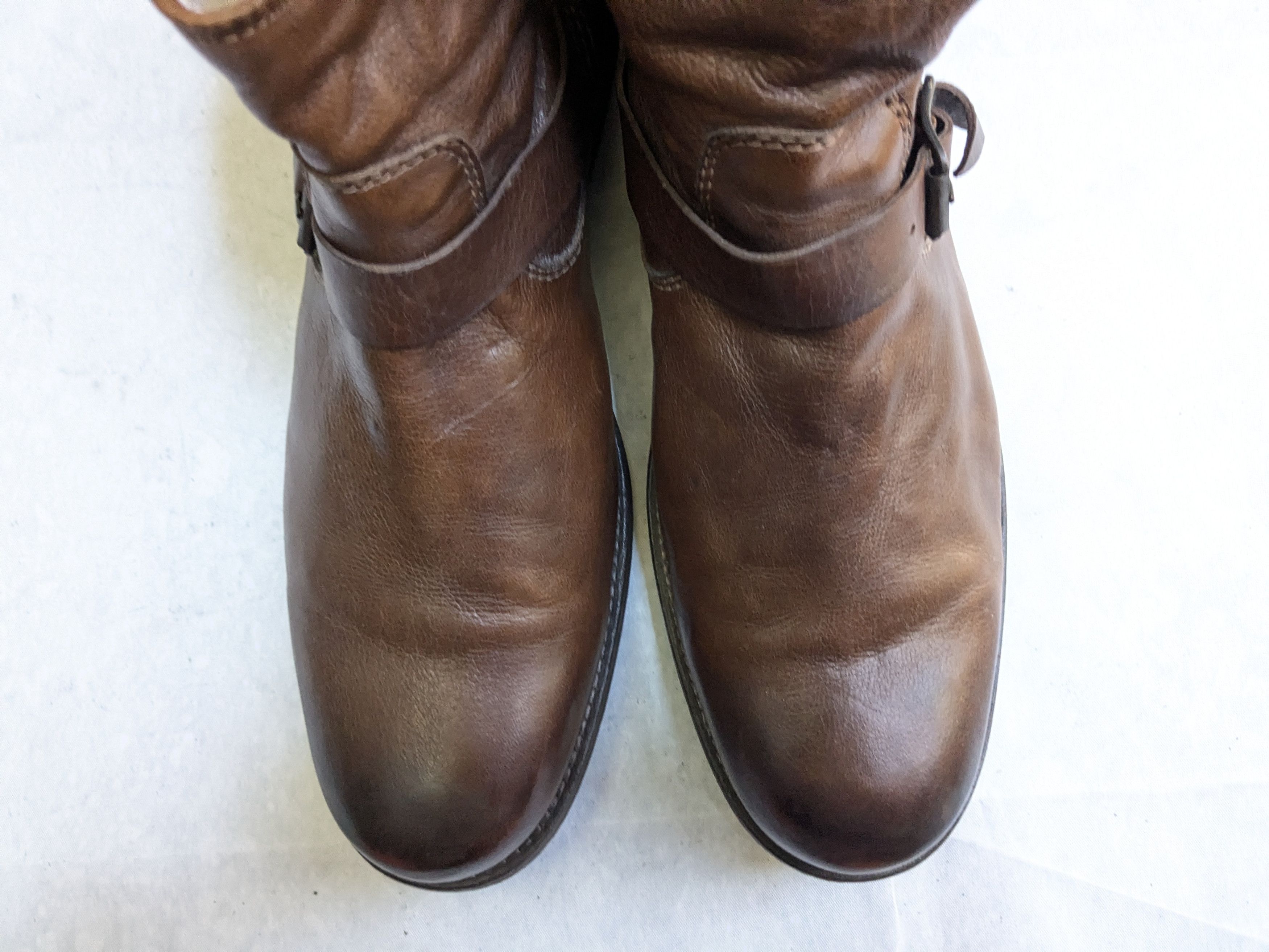 Frye Frye Engineer Boots Brown 12 D Leather Buckle Strap Size US 12 / EU 45 - 2 Thumbnail