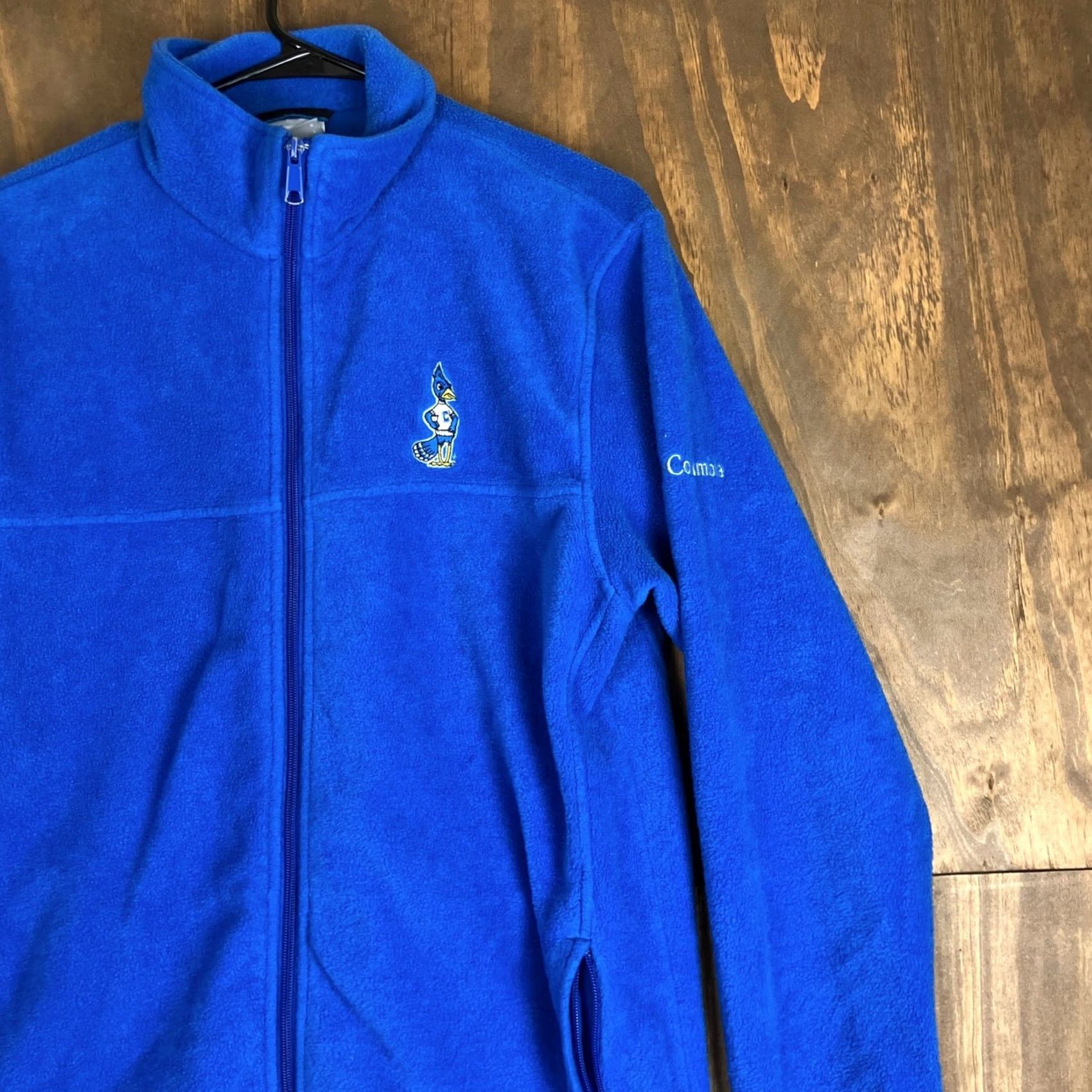 Vintage Columbia Mens Jacket Blue Full Zip Sweater Fleece Bluejay Logo Polyester Large Size US L / EU 52-54 / 3 - 5 Thumbnail