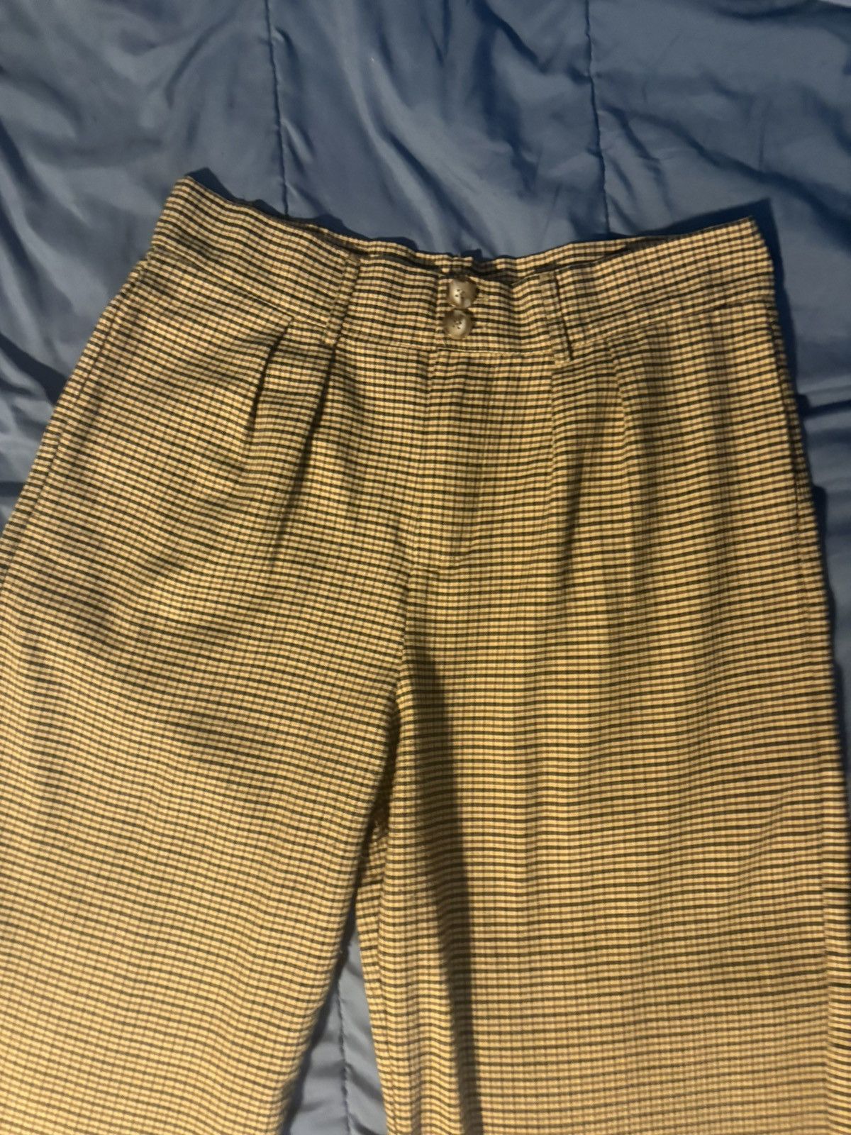 Other Women's Beige Check Pleated Wide-Leg Dress Plaid Accent XL Size 40" / US 18 - 6 Thumbnail
