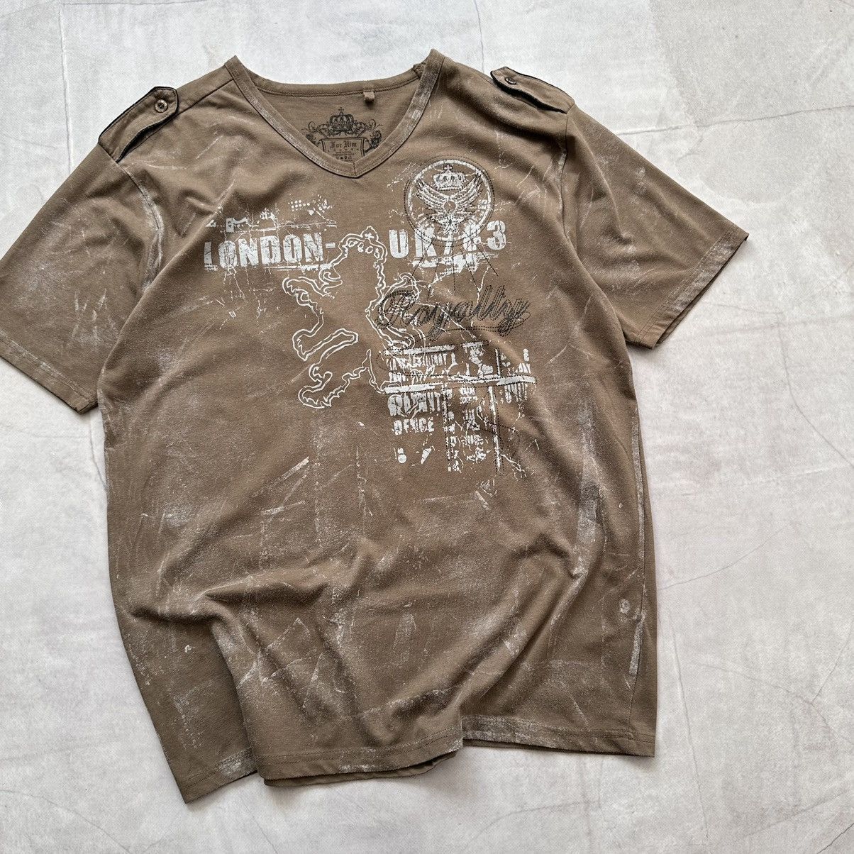 Hysteric Glamour × If Six Was Nine × Le Grande Bleu (L.G.B.) Y2K British Lion Poem Hysteric Glamour Vibe Painted T Shirt Size US XL / EU 56 / 4 - 2 Thumbnail
