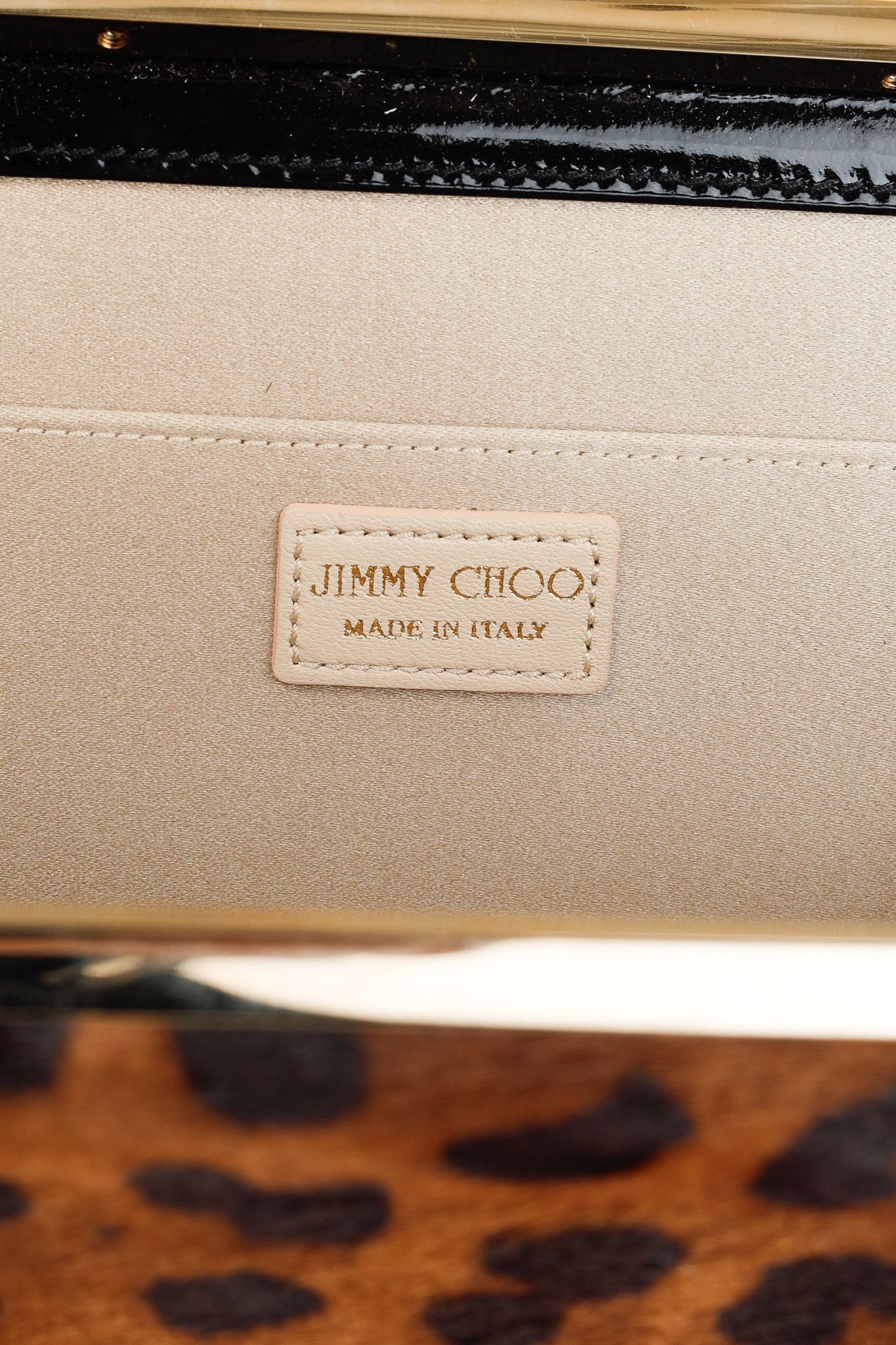 Jimmy Choo Jimmy Choo Cayla Leopard Pony Hair Enamel-Top Clutch Size ONE SIZE - 8 Thumbnail
