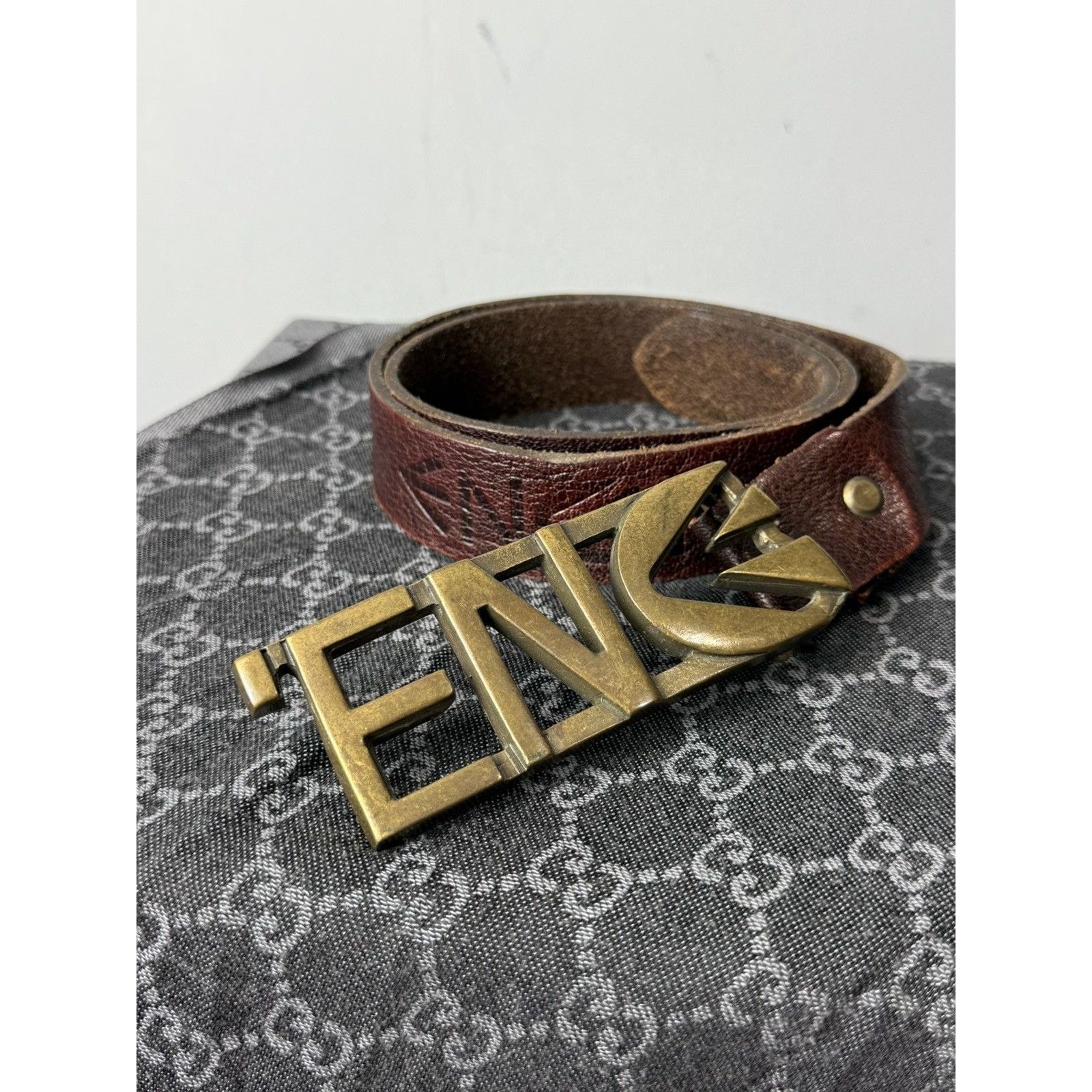 Sixty Vtg Energie Sixty Metal Leather Belt Y2K If Six Was Nine Size ONE SIZE - 2 Thumbnail