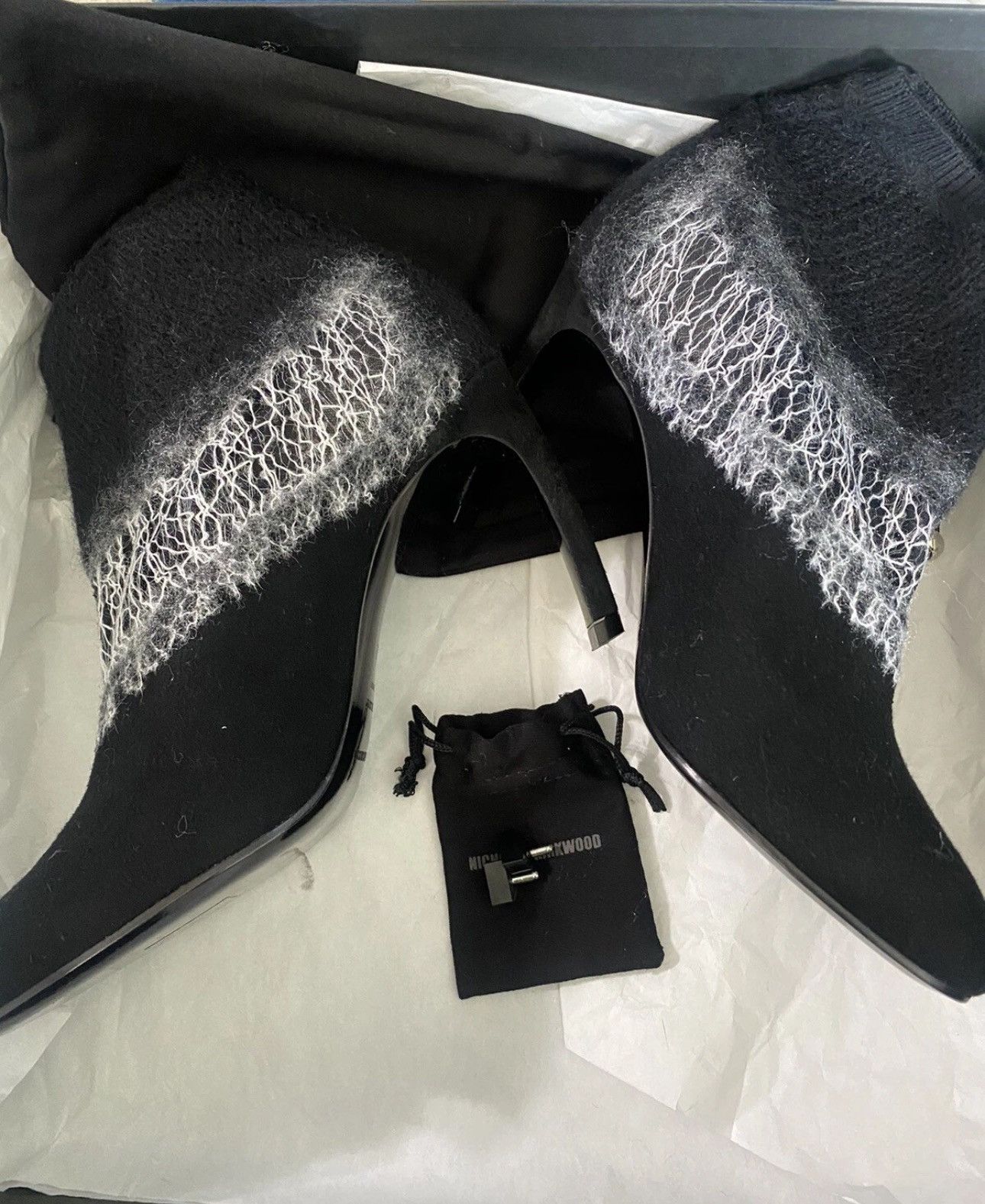 Nicholas Kirkwood Nicholas Kirkwood Womens Black Suede Ankle Boots 39 Size US 9 / IT 39 - 3 Thumbnail