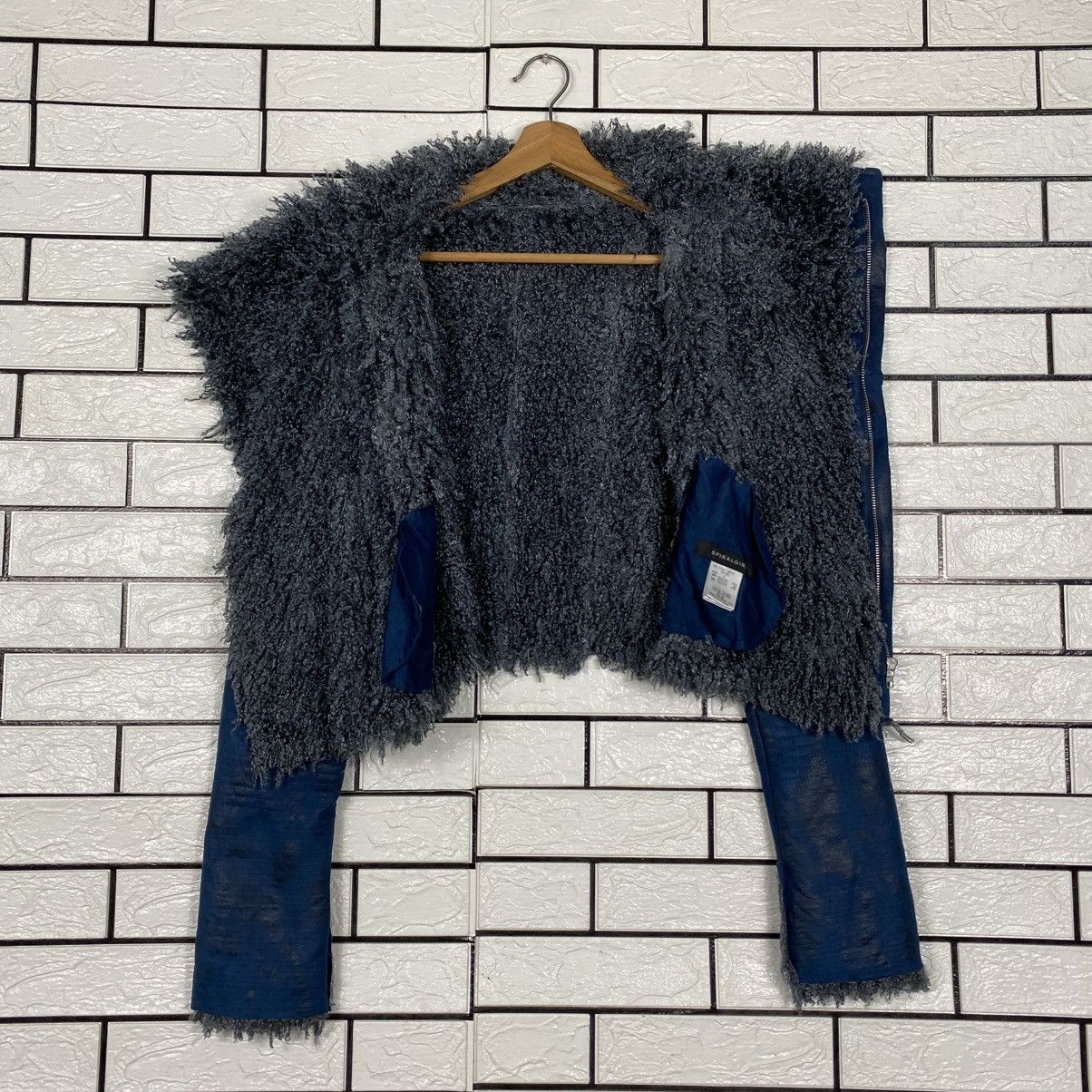 Japanese Brand Cropped Parachute Leather Jacket Spiralgirl Faux Fur Blanket Size M / US 6-8 / IT 42-44 - 14 Thumbnail