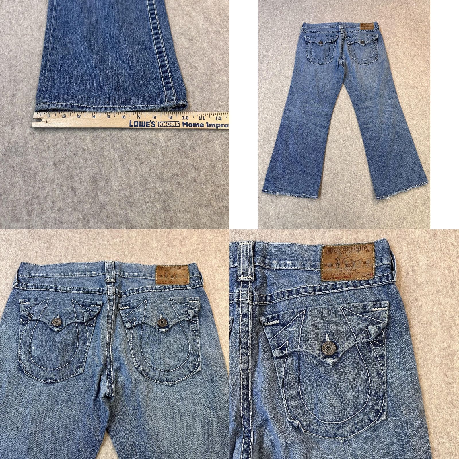 True Religion True Religion Jeans Mens 38x30 Ricky Big T Contrast Stitch Made USA Straight Leg Size US 38 / EU 54 - 9 Thumbnail