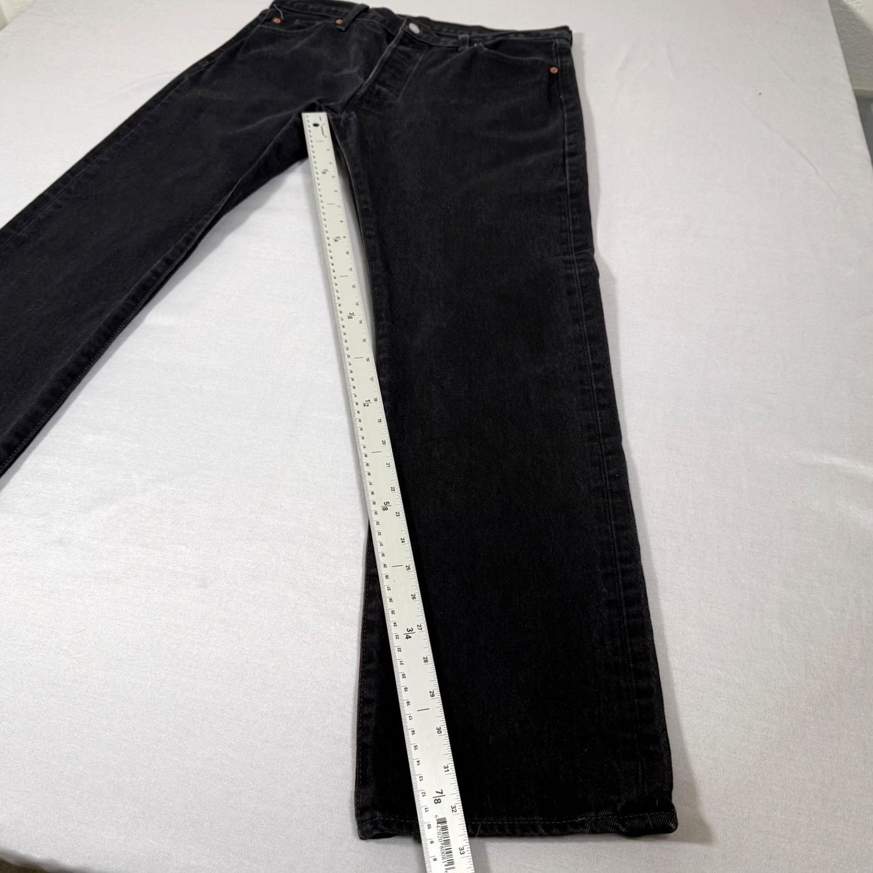 Levi's Levi's 501 Jeans Regular Straight Black Denim W36 L34 Mens Cotton Button Fly Jeans Size US 36 / EU 52 - 4 Thumbnail