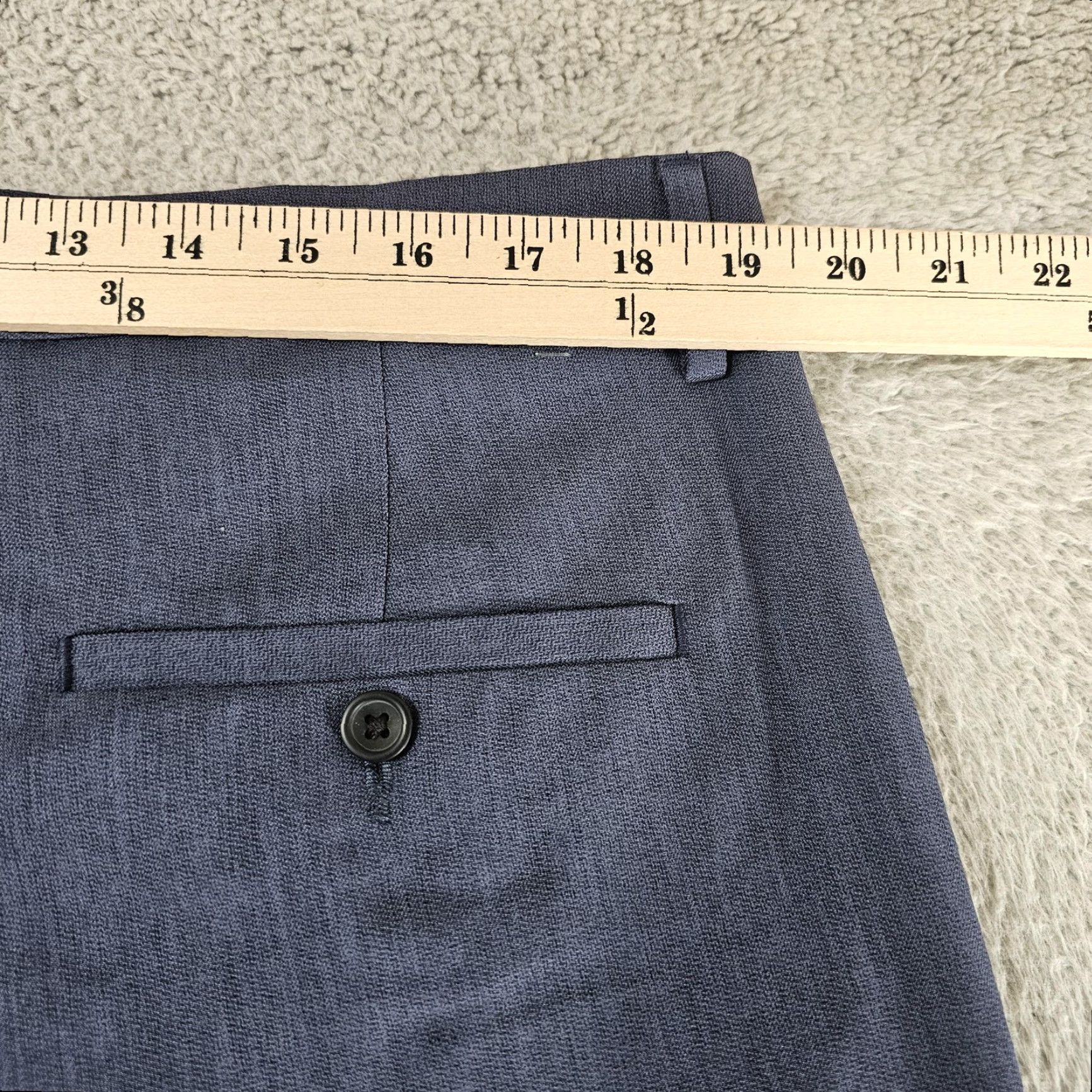 Haggar Haggar Dress Pants Men 38x30 Blue Regular Straight Front Flat Front Poly Blend Super Flex Waistband REPREVE Business Workwear Mens Pants Blue Size US 38 / EU 54 - 7 Thumbnail