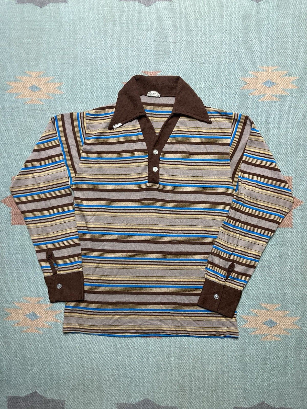 Vintage Vintage 70s polo shirt striped boys large adult small Size US S / EU 44-46 / 1 - 1 Thumbnail
