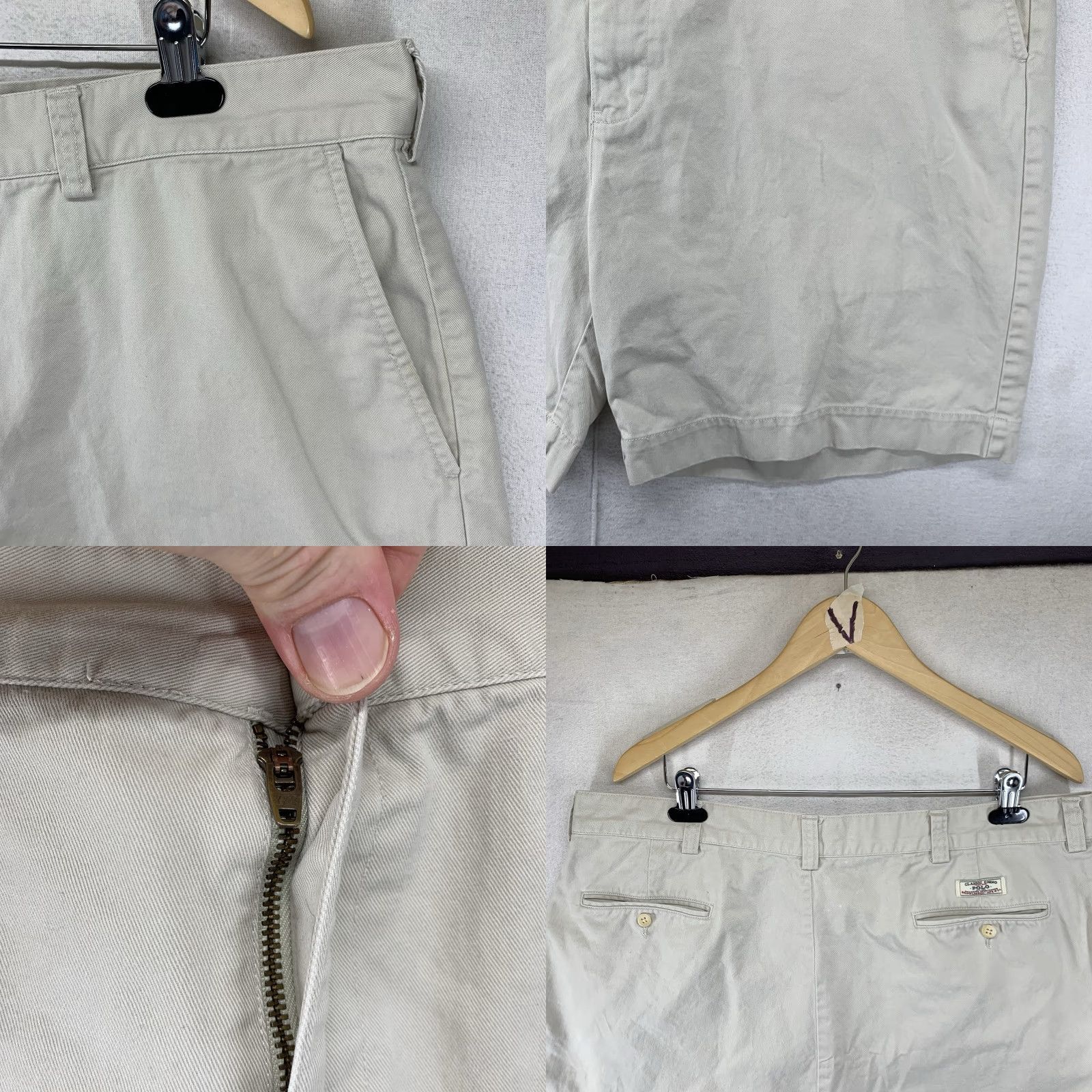 Polo Ralph Lauren VINTAGE Polo Ralph Lauren Men's Chino Shorts 40 x 8.5 Cotton Casual Summer Beige Size US L / EU 52-54 / 3 - 8 Thumbnail