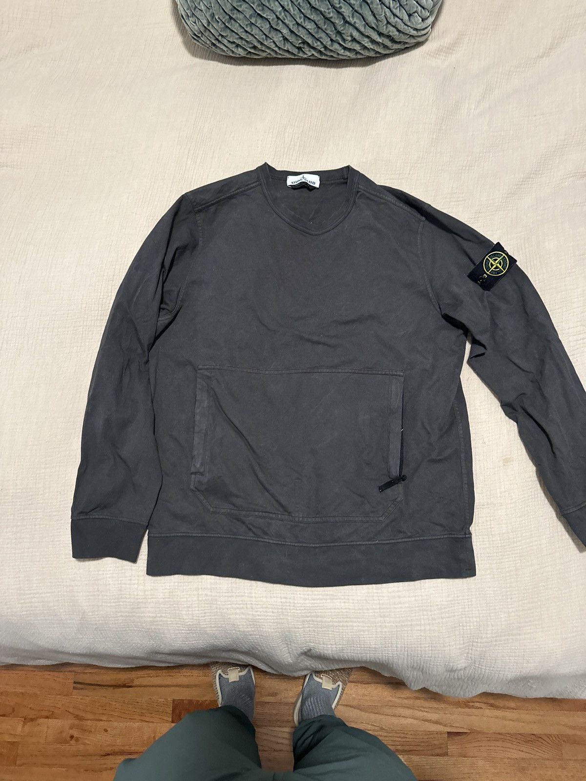 image of Stone Island Light Weight Sweatshirt in Grey, Men's (Size Large)