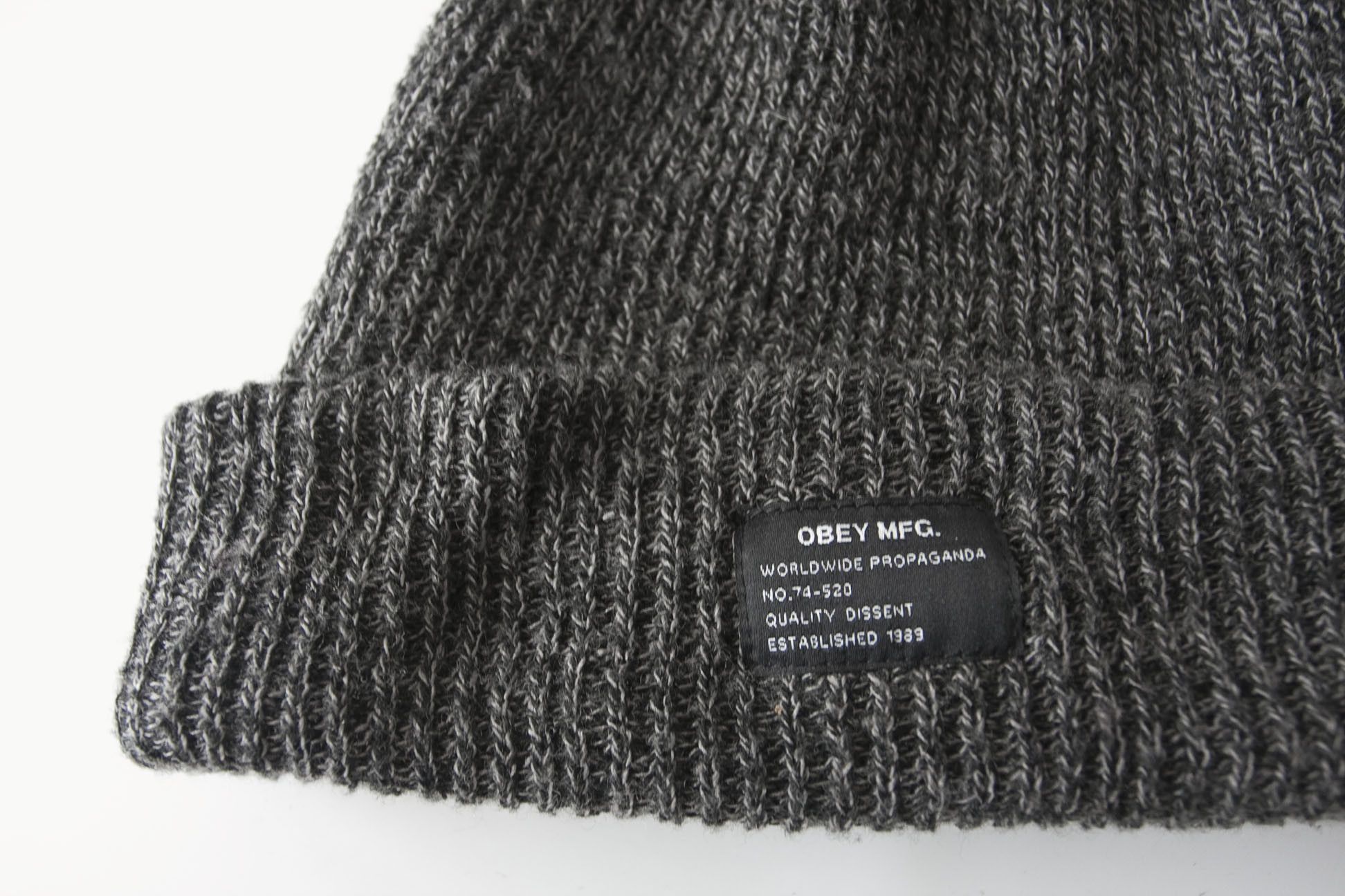Obey Obey Beanie Hat Winter Dark Gray Size ONE SIZE - 2 Thumbnail