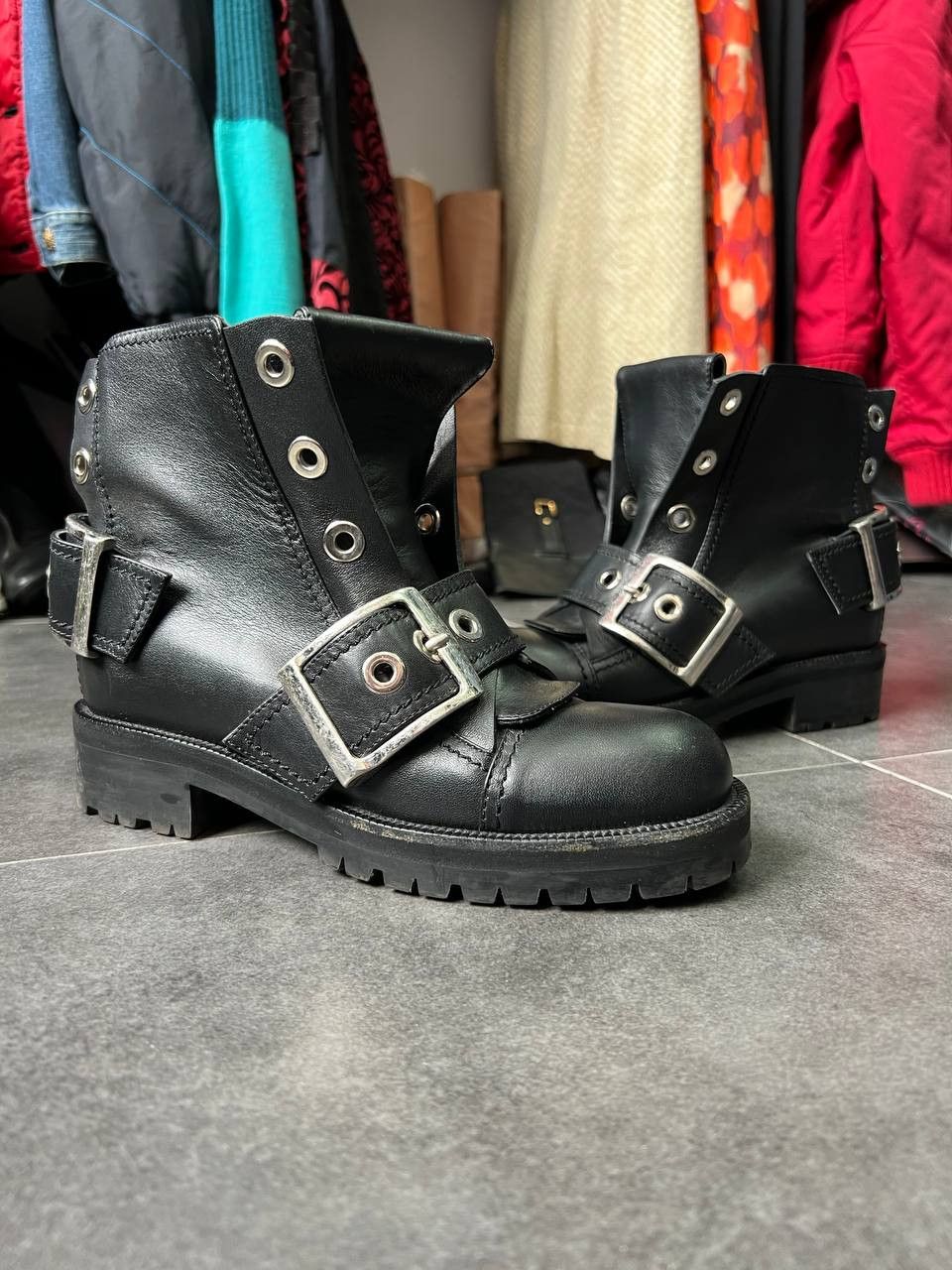 Alexander McQueen Alexander McQueen leather buckle biker boots Size US 8.5 / IT 38.5 - 1 Thumbnail