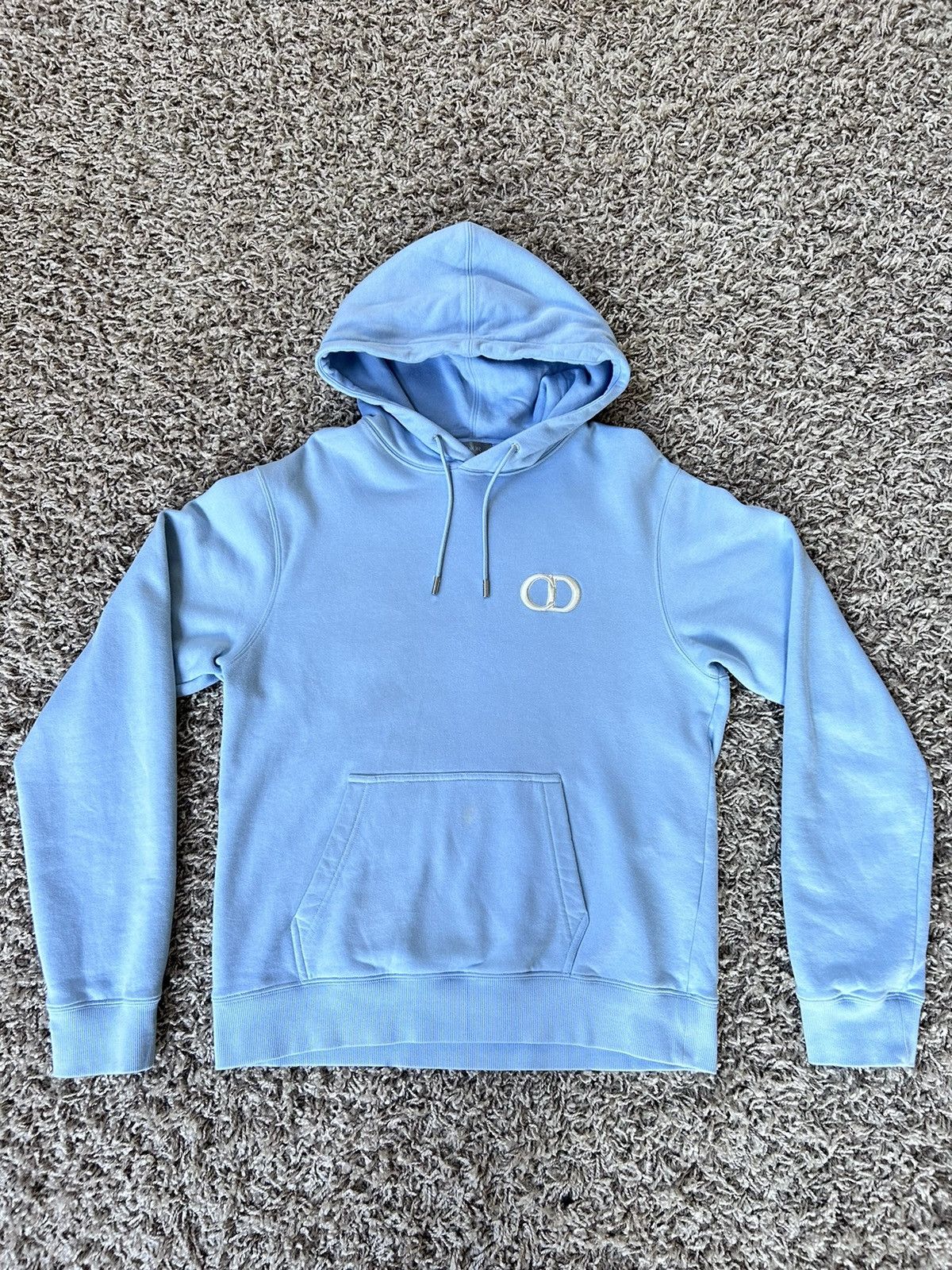 Dior Dior CD Logo Hoodie Ice Blue Size XL | Grailed