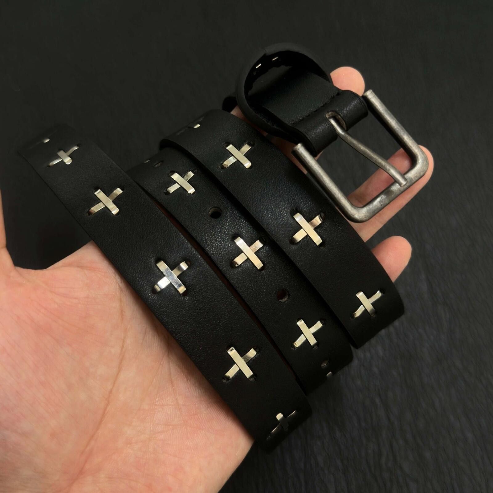 Other Cross Stud Rivet Belt | Dark Punk Black Street Size ONE SIZE - 3 Thumbnail