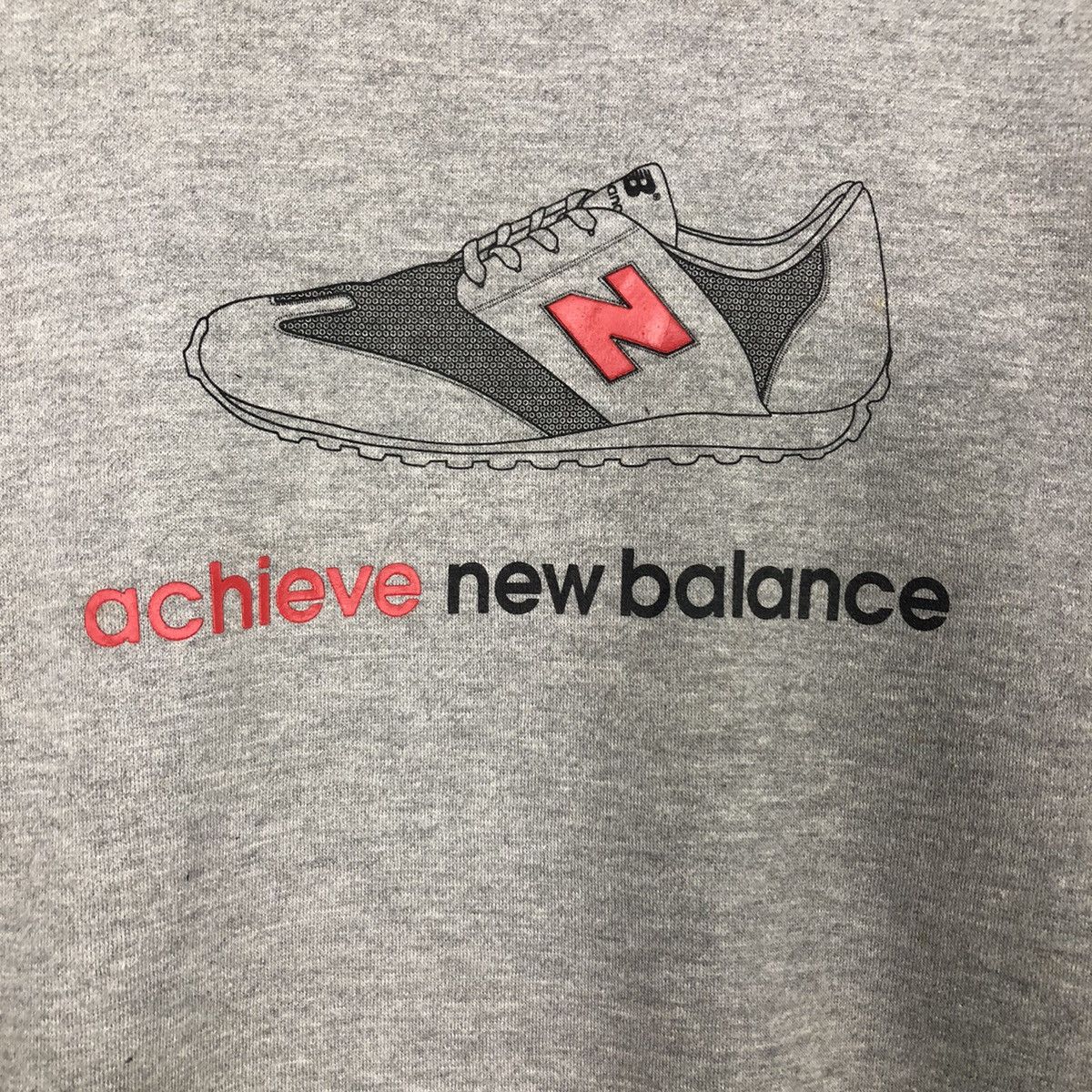 Japanese Brand 📌Vintage Sweatshirt Rich Grey New Balance Big Logo Size US L / EU 52-54 / 3 - 13 Thumbnail