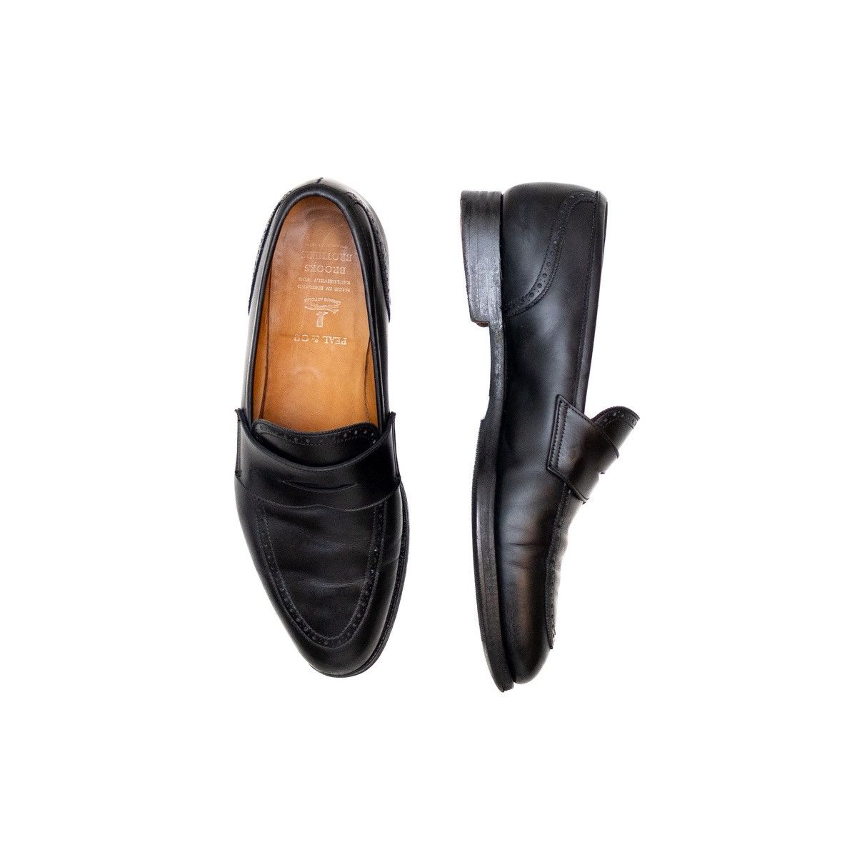 Brooks Brothers × Peal And Co Peal & Co. for Brooks Brothers Black Leather Penny Loafers Size US 9.5 / EU 42-43 - 2 Thumbnail
