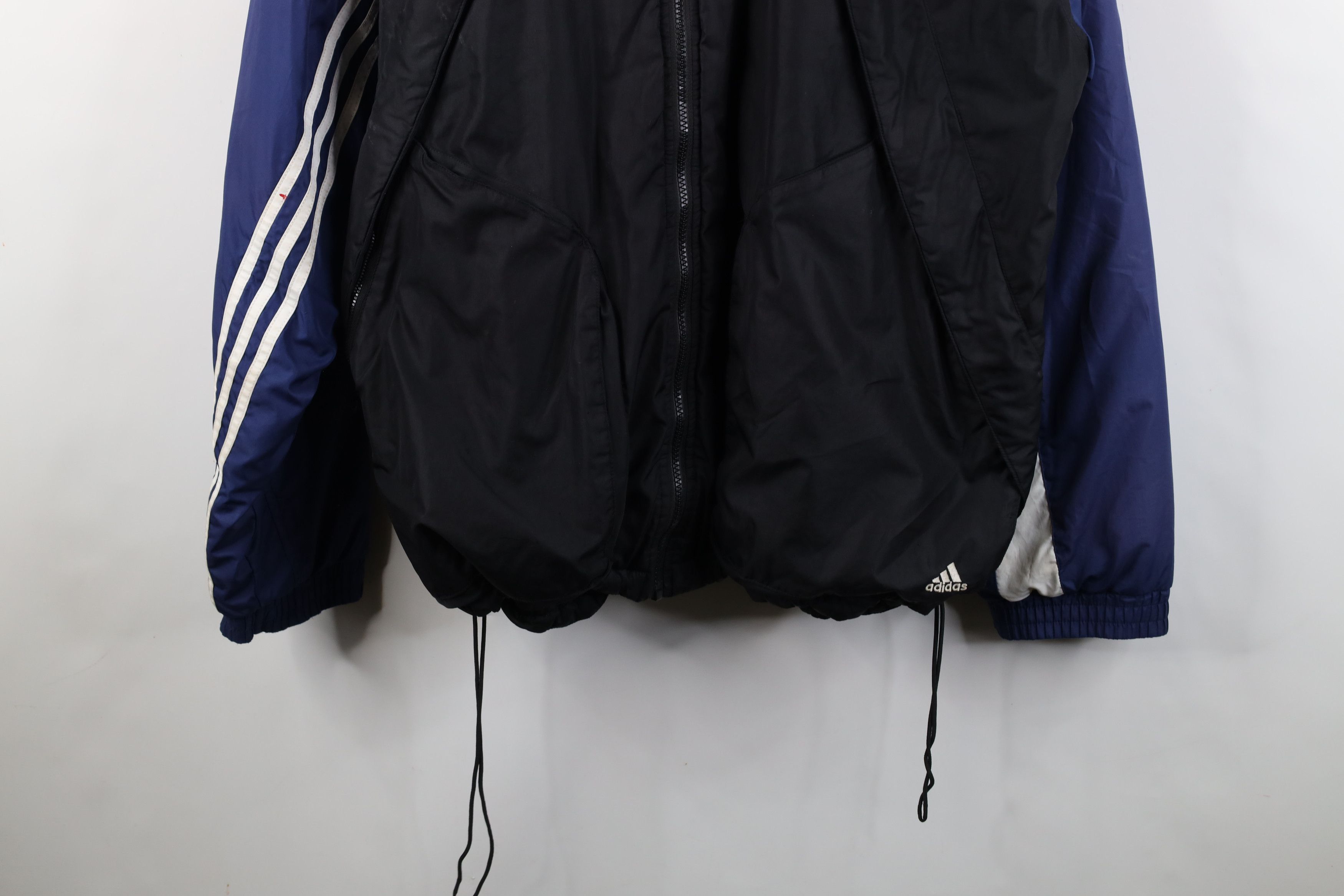 Adidas Vintage 90s Adidas Spell Out Hooded Puffer Jacket Coat Size US XXL / EU 58 / 5 - 3 Thumbnail