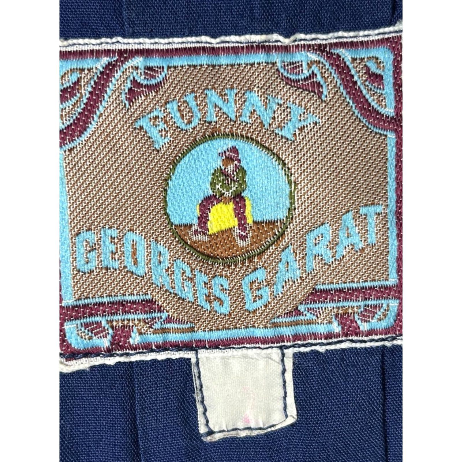 Vintage VINTAGE Funny George Garat Button-Up Shirt XL Short Sleeve Blue Mens Size XL Button-Up Shirt Size US XL / EU 56 / 4 - 5 Thumbnail
