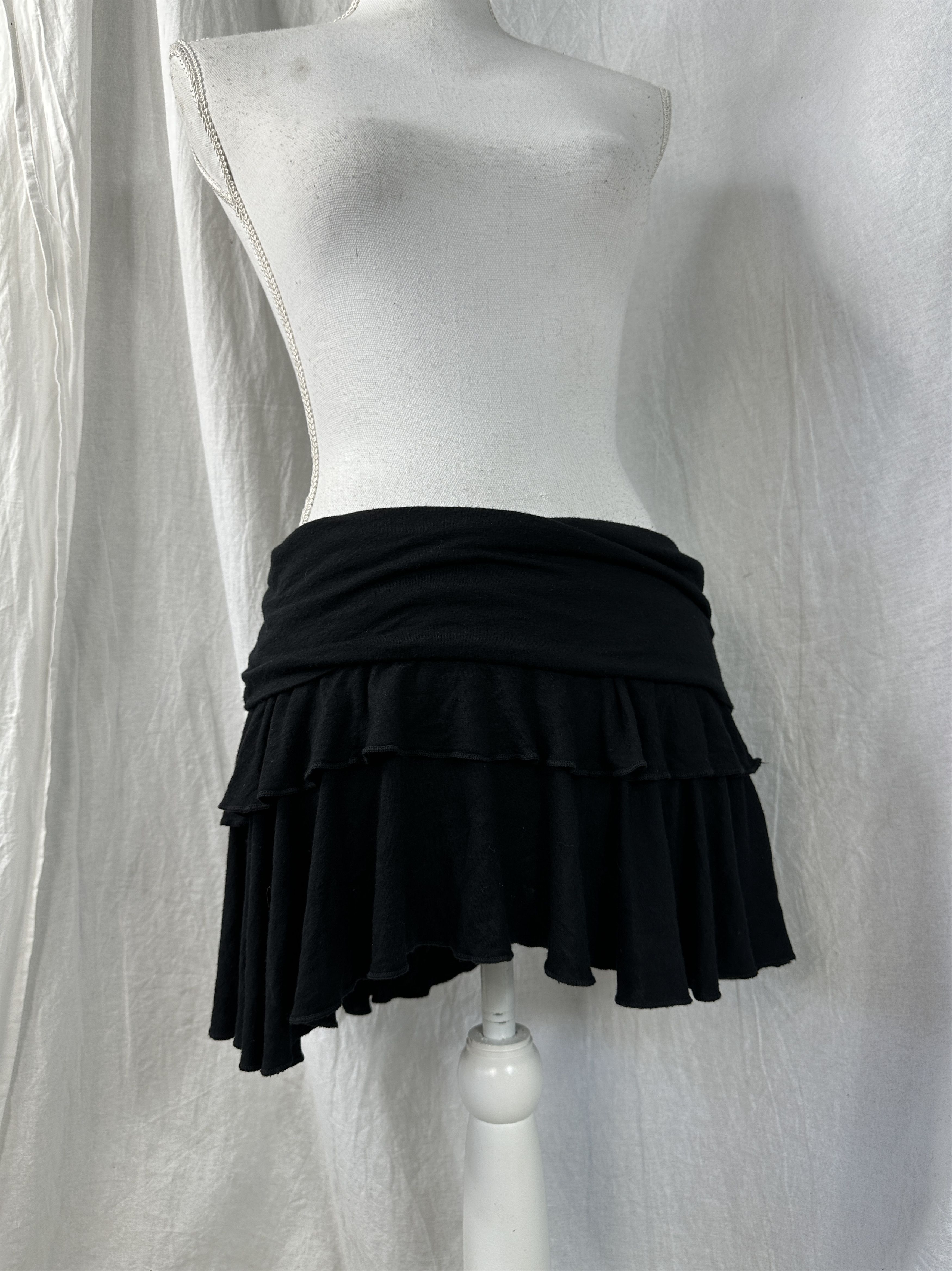 Vintage Vintage Avant Garde Opium Grunge Viscose Mini Skirt 00s Size 30" / US 8 / IT 44 - 2 Thumbnail