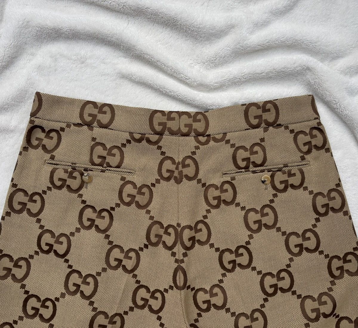 Gucci Gucci Beige Jumbo Monogram Canvas Shorts Size US 36 / EU 52 - 3 Thumbnail