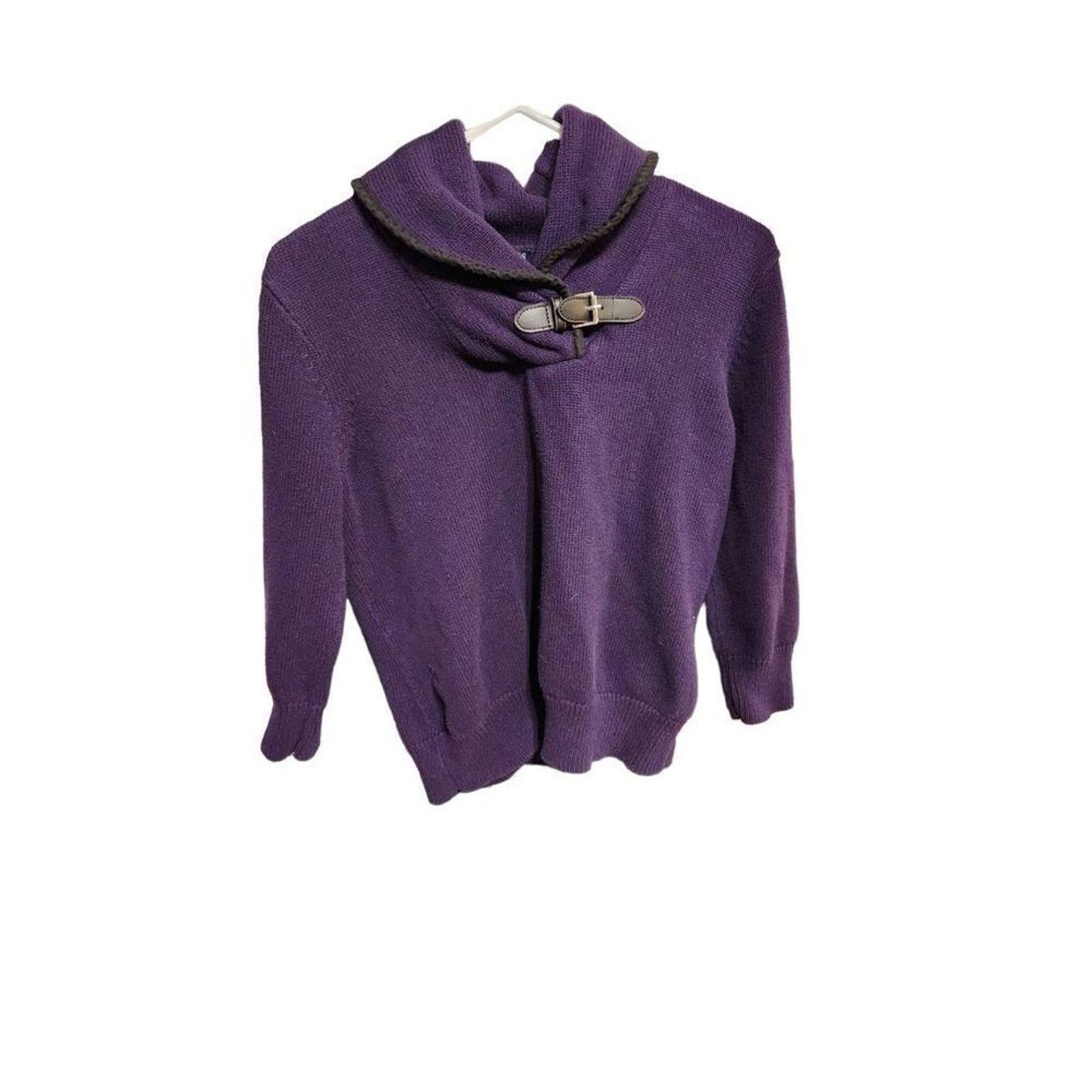 Chaps Chaps L juniors purple top long sleeve sweater Size L / US 10 / IT 46 - 3 Thumbnail