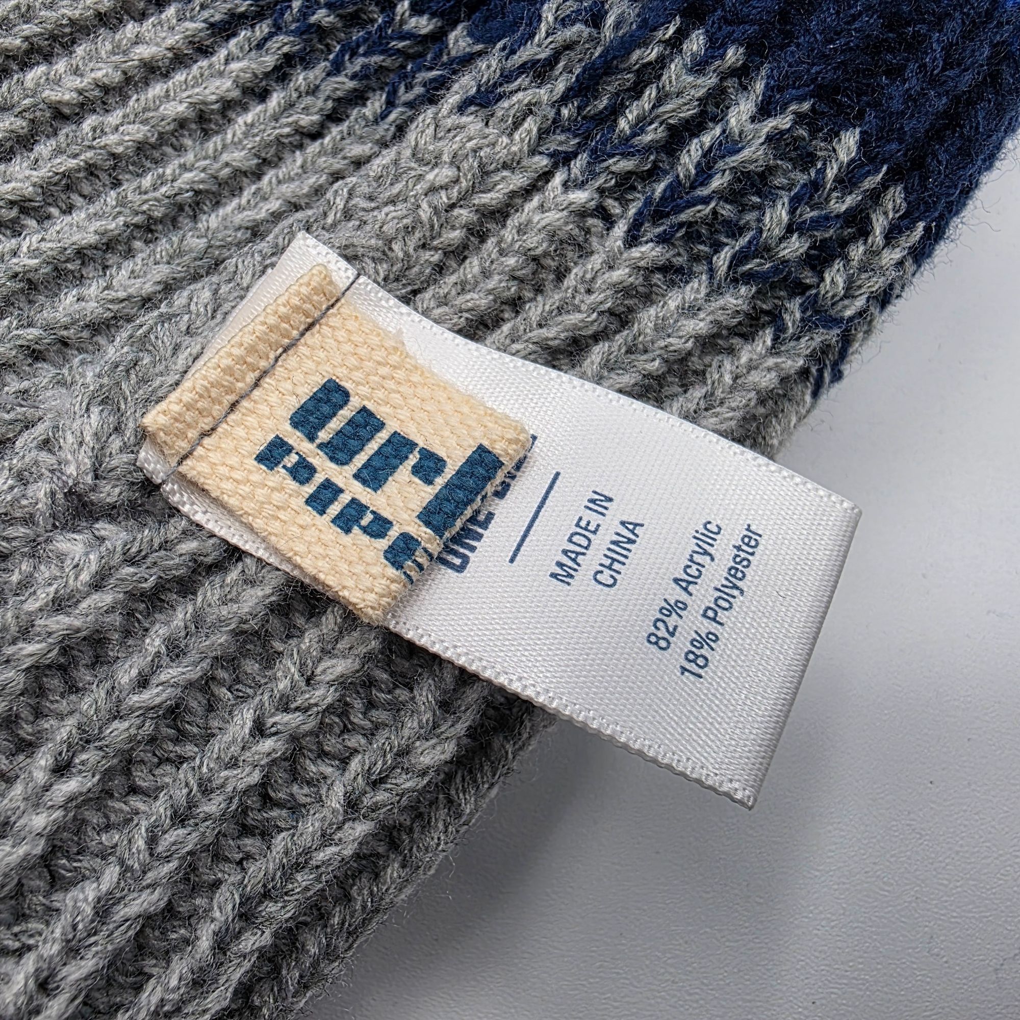 Urban Outfitters Urban Outfitters Blue Gray Pom Beanie Ribbed Knit One Size W Size ONE SIZE - 5 Thumbnail