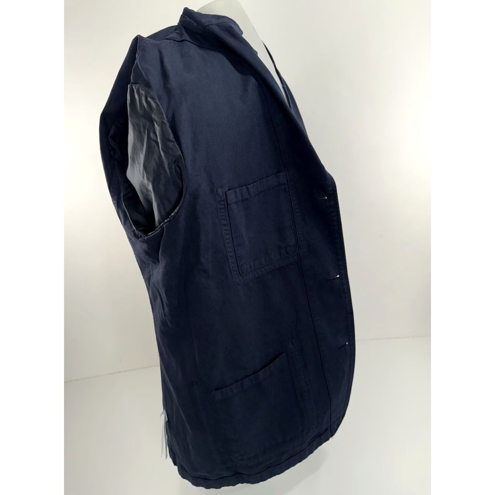 Wallace & Barnes Wallace & Barnes Blazer Jacket - Linen Blend Long 42 Long Unstructured Blue Mens Size 42R - 7 Thumbnail