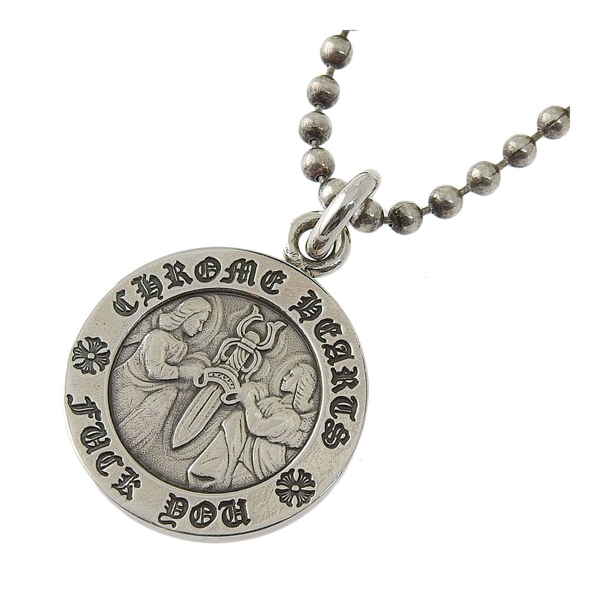 Chrome Hearts Angel Medal Charm Ball Necklace