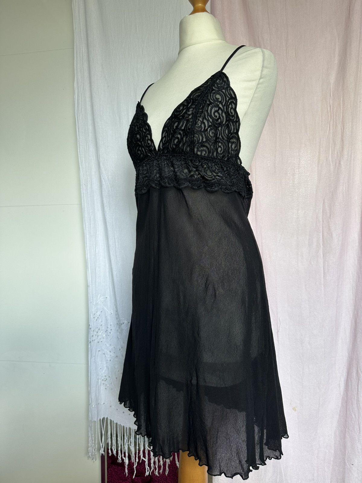 DKNY DKNY black sheer mesh slip dress size L Size L / US 10 / IT 46 - 3 Thumbnail