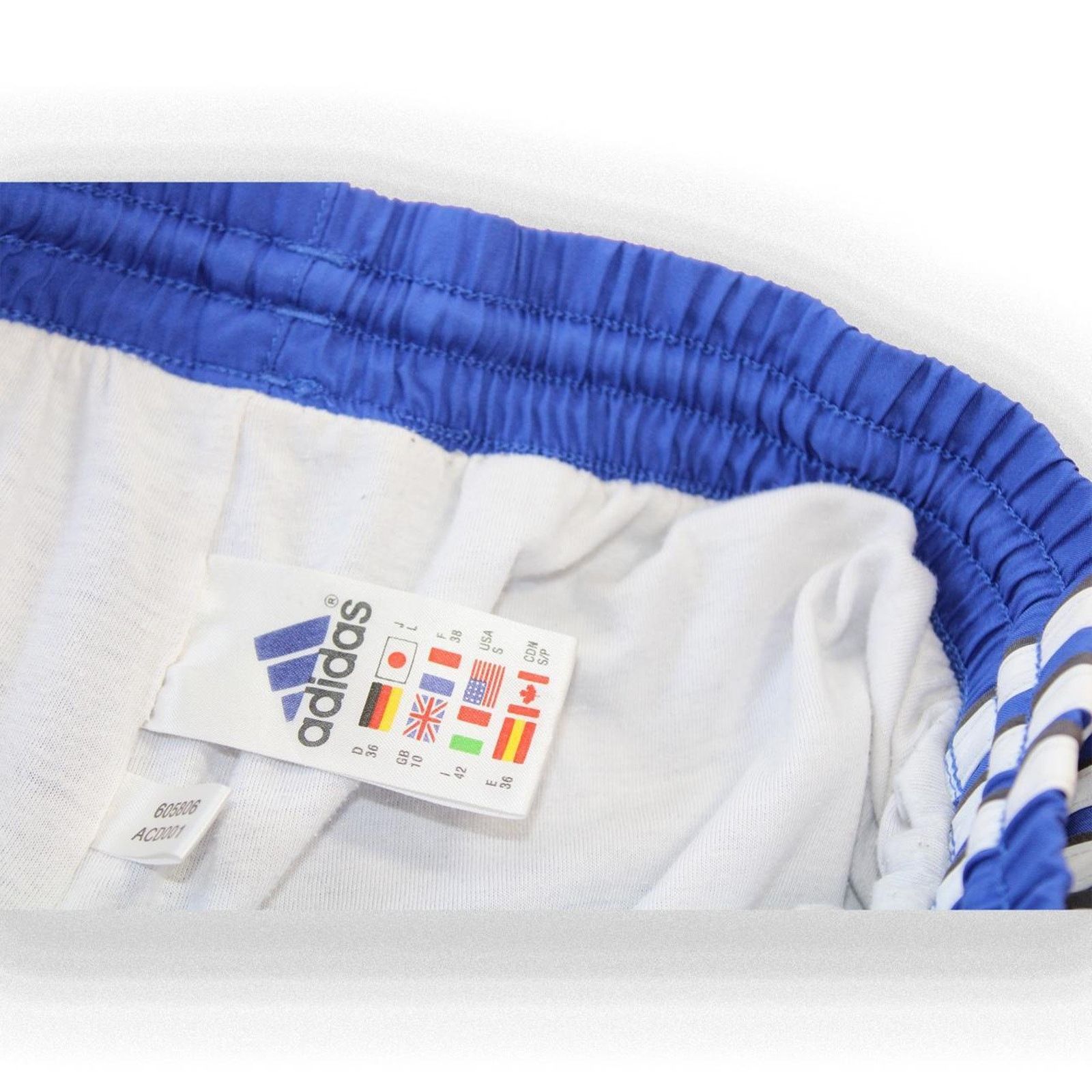Adidas Vintage 2000's Baggy Blue Adidas Striped Trackpants Size 26" / US 2 / IT 38 - 5 Thumbnail