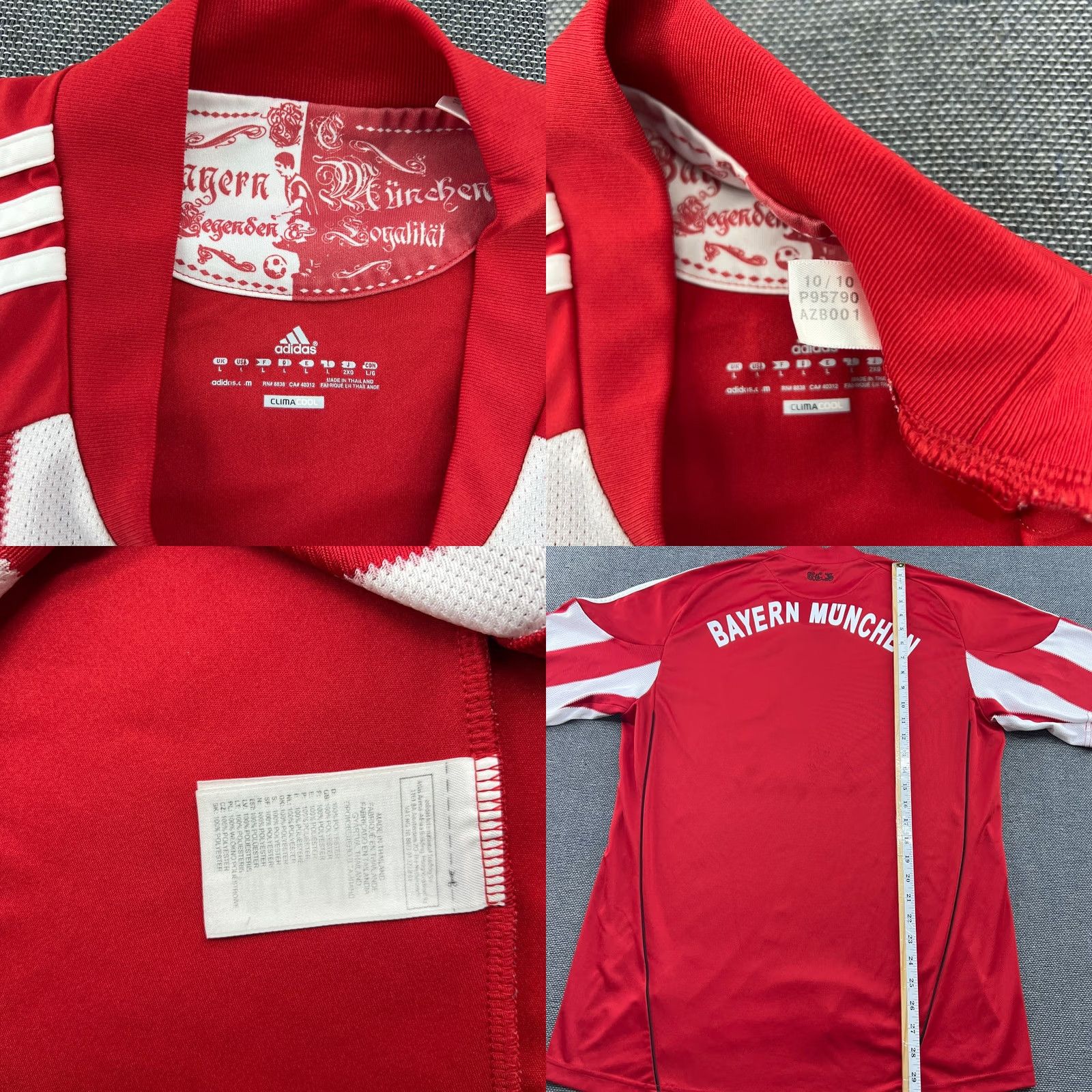 Adidas Bayern Munich 2010 2011 Home Mens Football Jersey Adidas Shirt Camiseta L Red Short Sleeve Jersey Mens Size US L / EU 52-54 / 3 - 8 Thumbnail