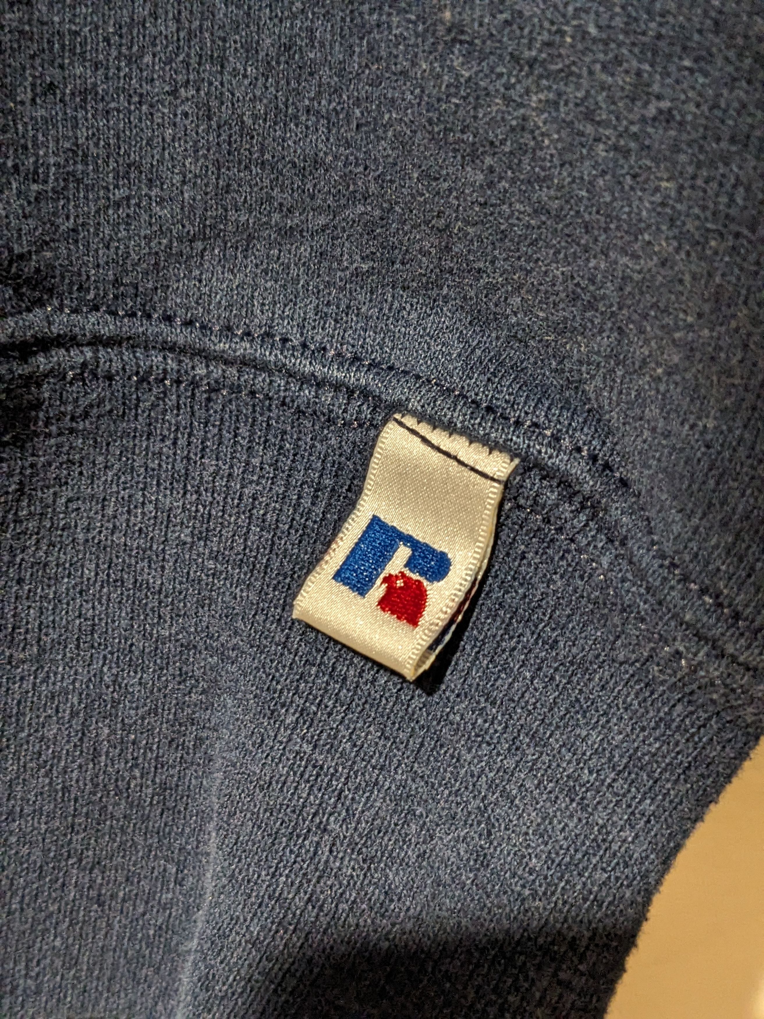 Russell Athletic × Vintage Vintage 90s Russell Athletic Blue Large Blank Sweatshirt Size US L / EU 52-54 / 3 - 3 Thumbnail