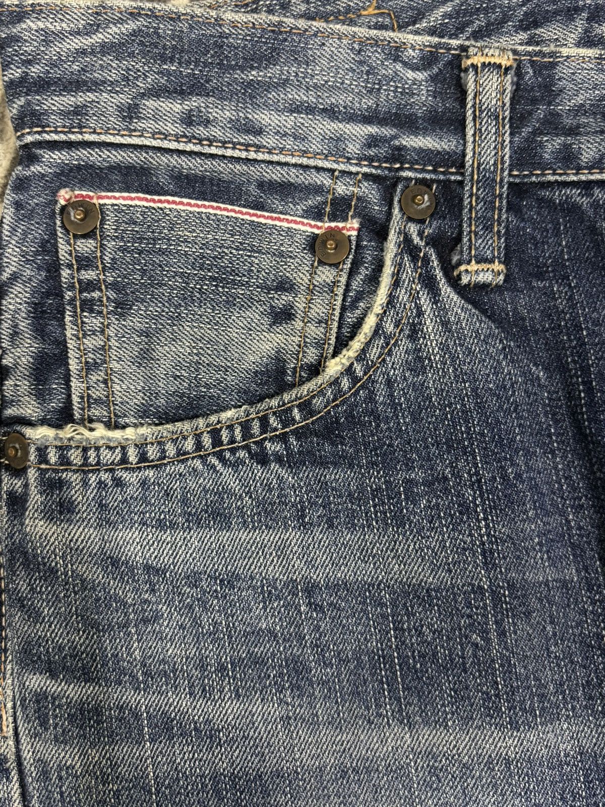 Edwin Vintage Edwin 505s Selvedge Classic Fit Distressed Jeans Size US 30 / EU 46 - 6 Thumbnail