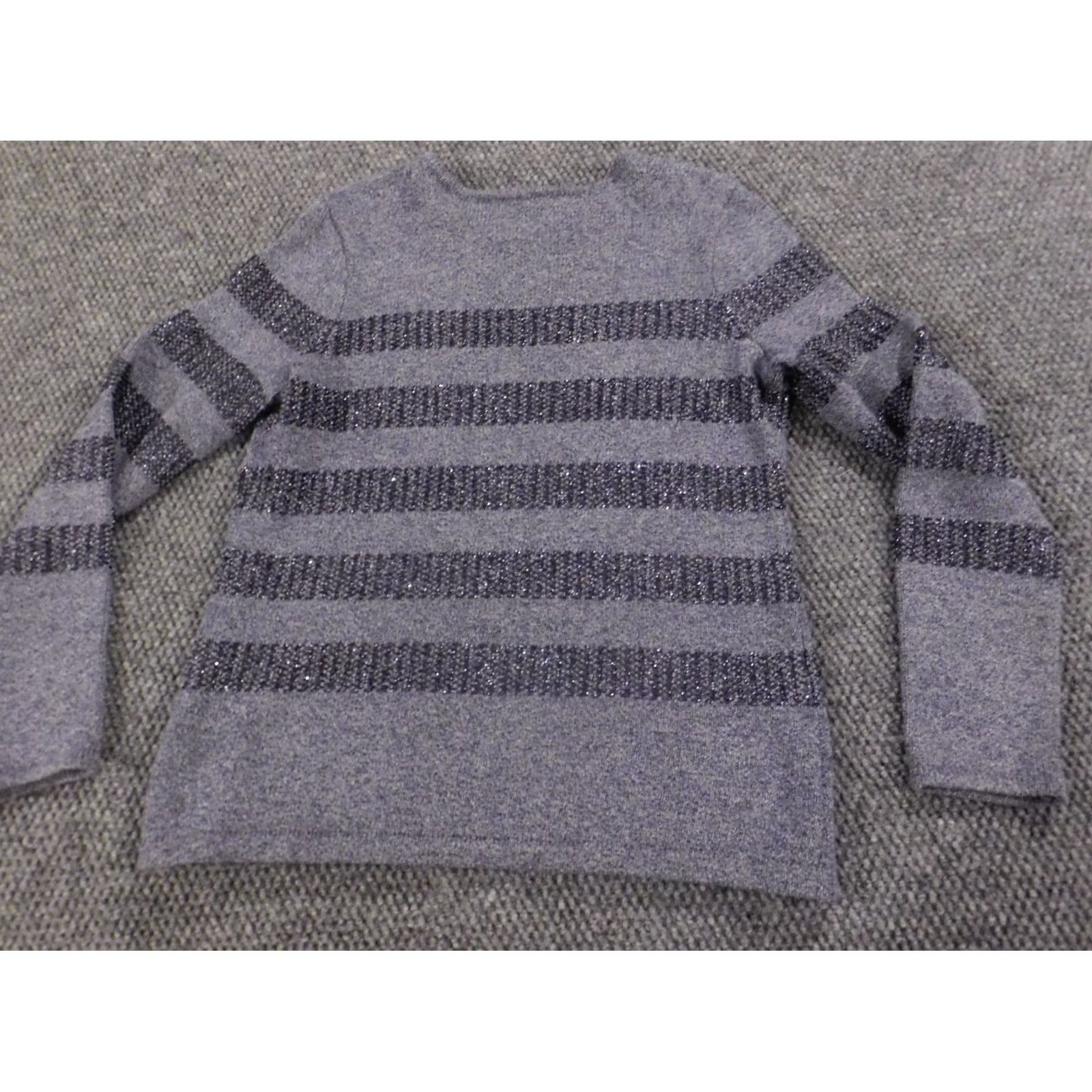J.McLaughlin J. McLaughlin Womens Sweater Small purple Pullover striped crewneck Knit Stretch Bow Button Raglan Sleeve Christmas Womens Size S / US 4 / IT 40 - 7 Thumbnail