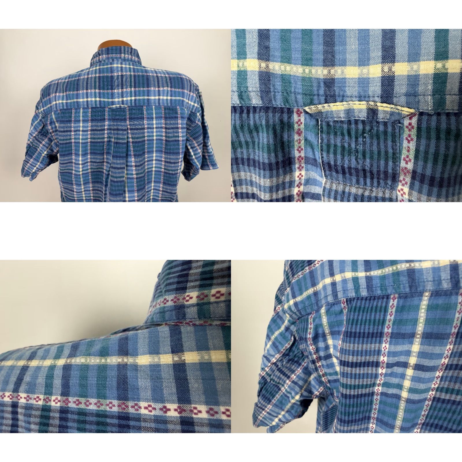 Vintage VINTAGE Honors 90s Button-Up Shirt Men Medium Blue Plaid Cotton Lightweight Hipster Size US M / EU 48-50 / 2 - 8 Thumbnail