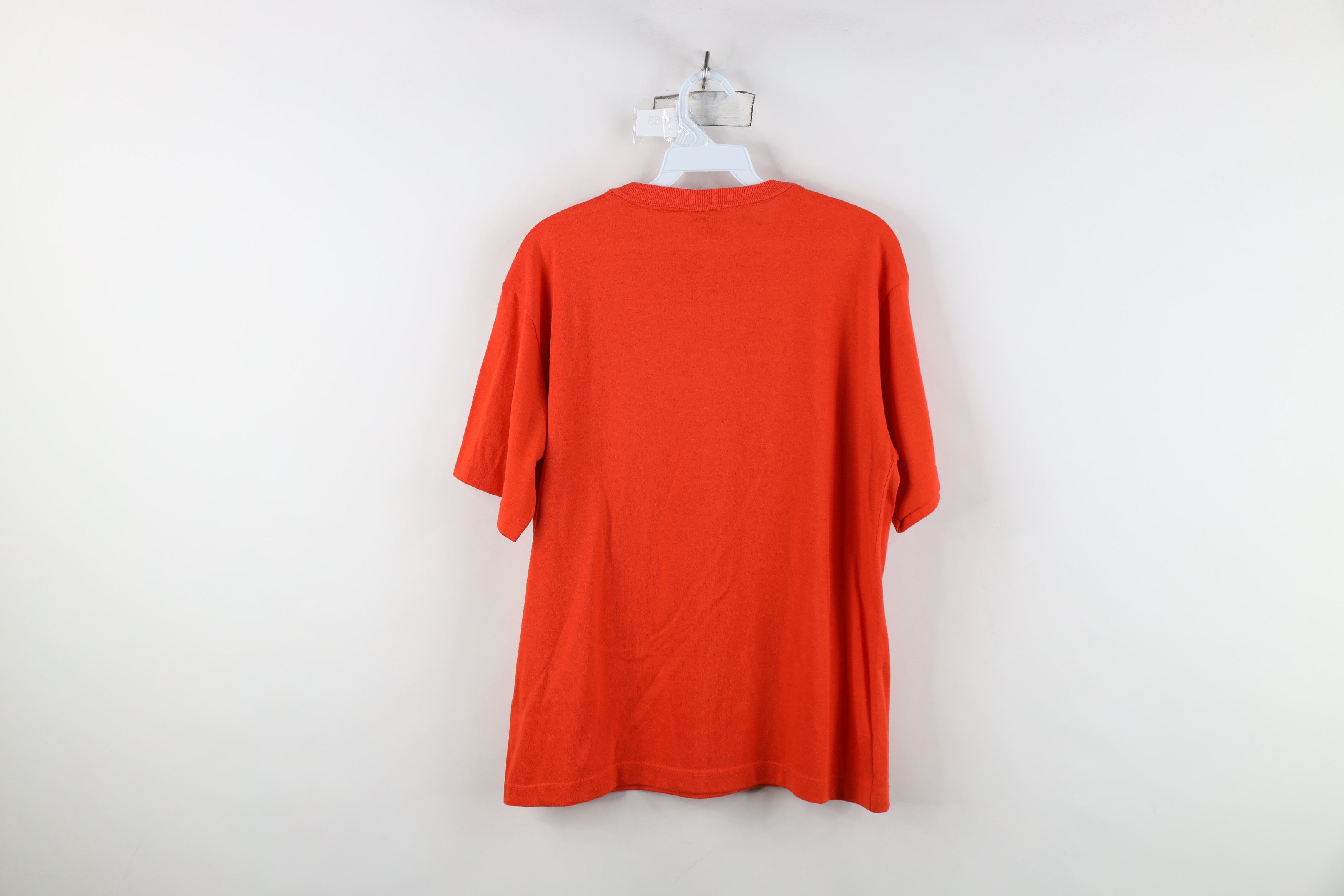 Vintage Vintage 70s Streetwear Thin Blank Pocket T-Shirt Orange USA Size L / US 10 / IT 46 - 10 Thumbnail