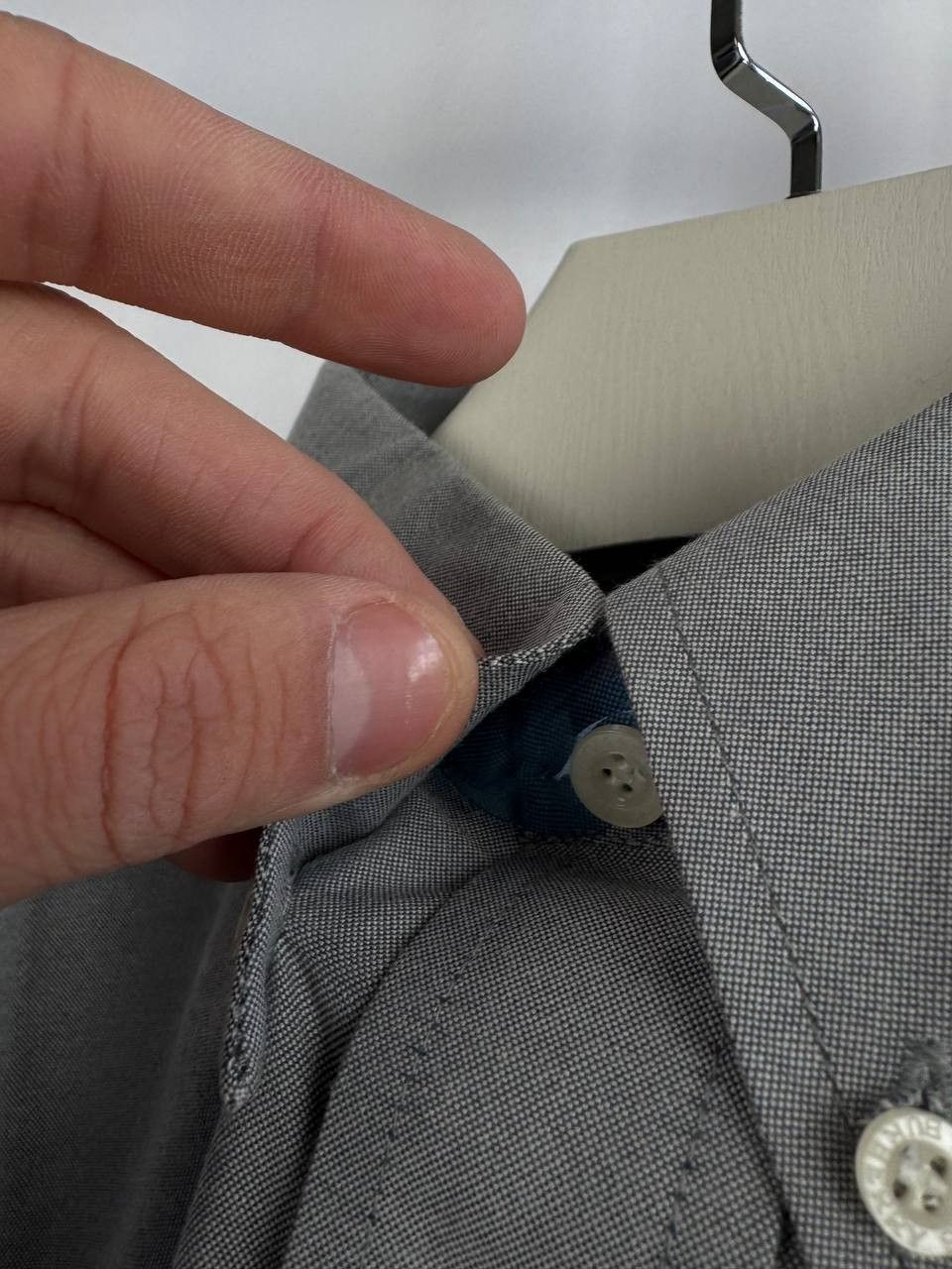 Other Thomas Burberry Men Gray Button Up Shirt Embroidered Logo L Size US XL / EU 56 / 4 - 8 Thumbnail