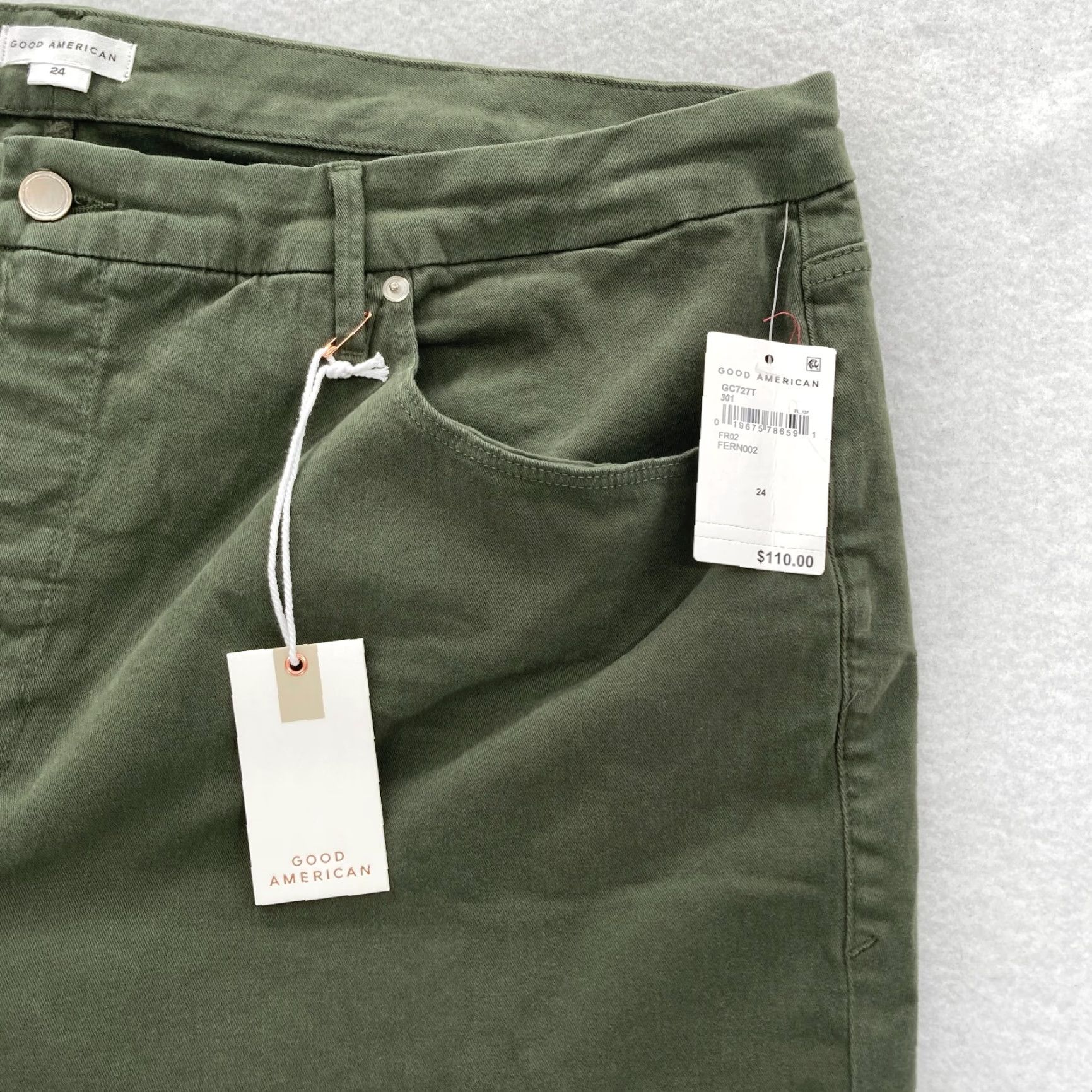Good American Good American Good Classic Pants Women's Plus 24 Green Stretch High Rise Casual Size 42" / US 20 - 3 Thumbnail