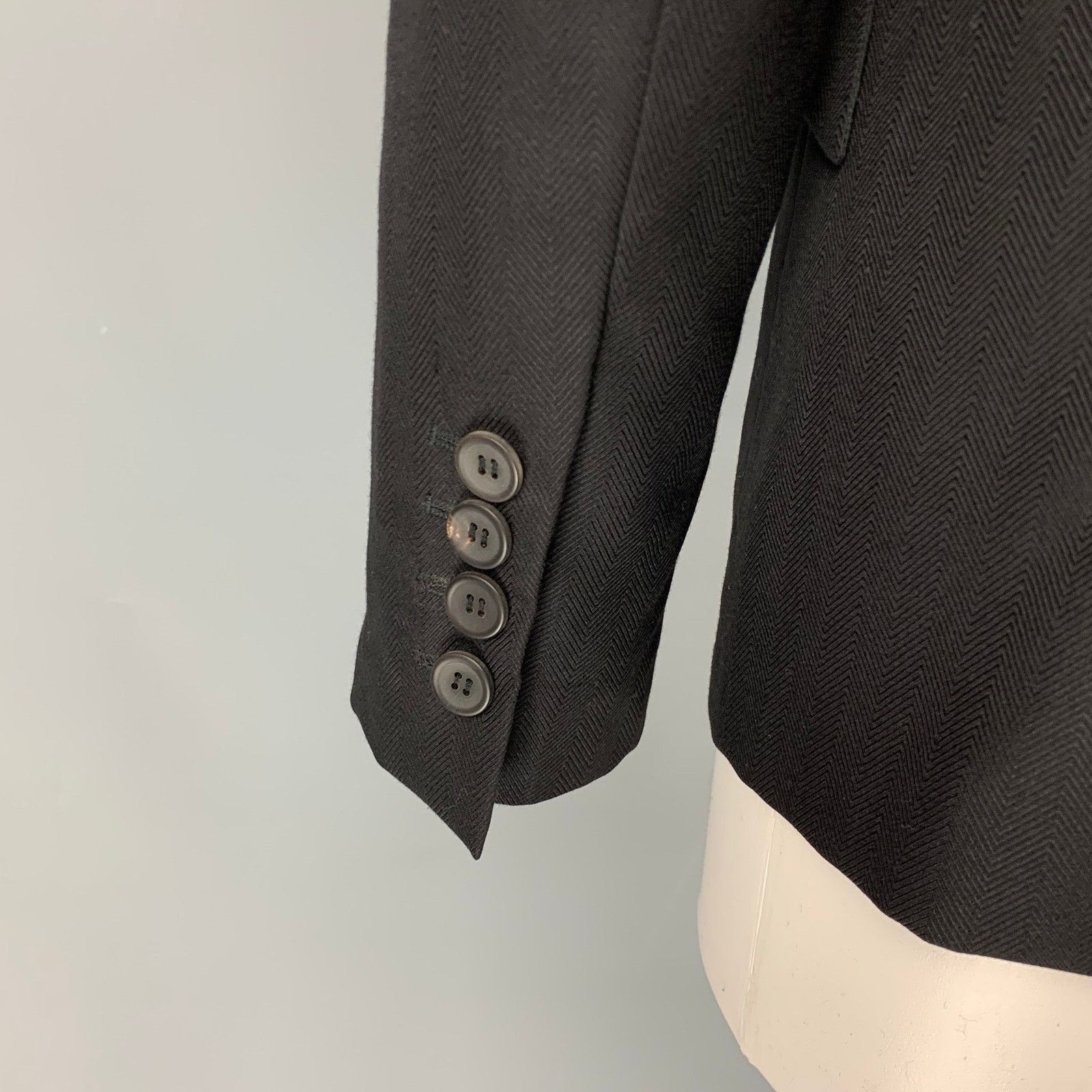 Calvin Klein Size 6 Black Cashmere / Silk Jacke Blazer Size M / US 6-8 / IT 42-44 - 5 Thumbnail