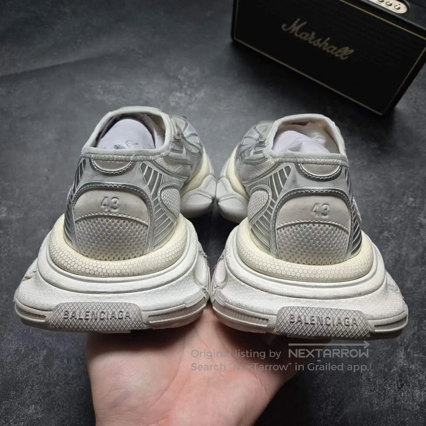 Balenciaga Balenciaga 3XL Grey White Slip-On Sneakers| Size US 10 / EU 43 - 3 Thumbnail
