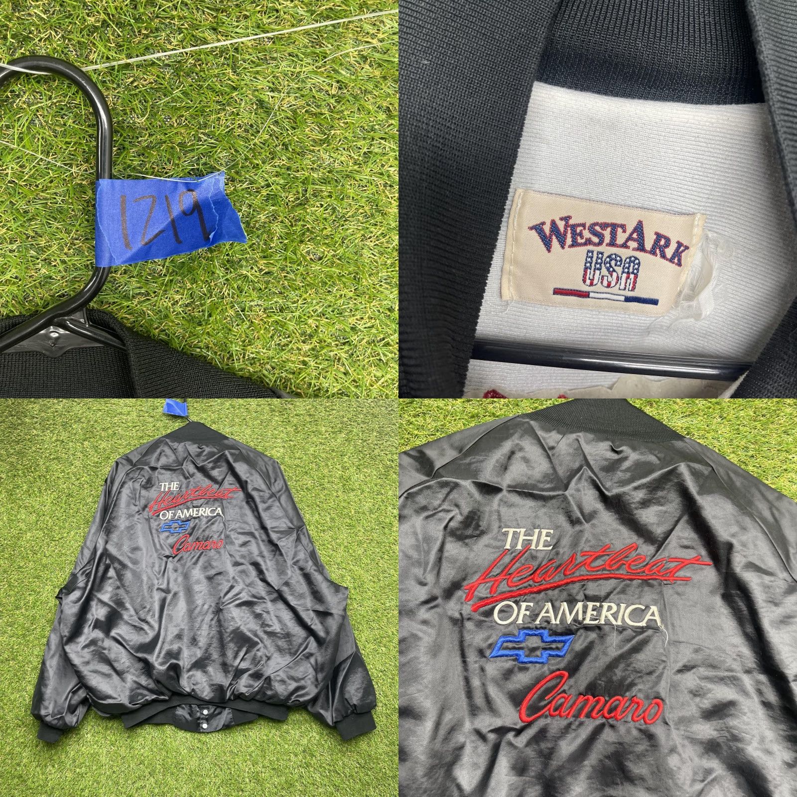 Vintage VINTAGE WestArk USA Chevrolet Camaro Jacket Mens 2XL Black Satin Bomber Heartbeat of America USA Cars 90s Mens Size US XXL / EU 58 / 5 - 9 Thumbnail