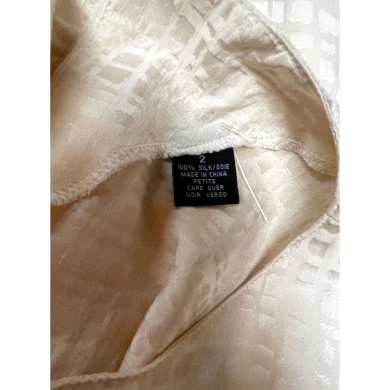 Anne Klein Anne Klein II Womens Top Crew Neck Half Sleeve Blouse Ivory 100% Silk Size 2 Size XS / US 0-2 / IT 36-38 - 4 Thumbnail
