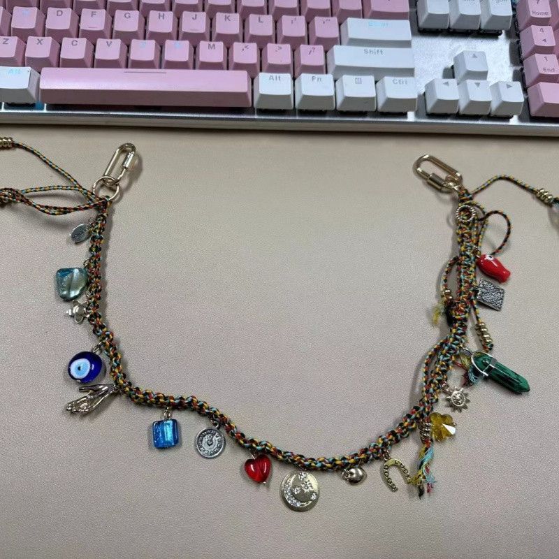 Jewelry Bohemia Devil Demon Eyed Braided Bag Chain Size ONE SIZE - 1 Thumbnail