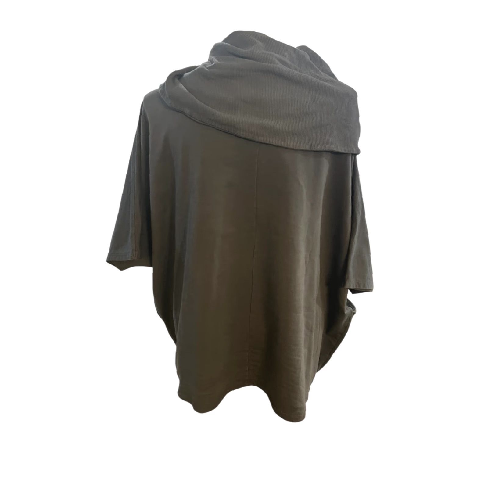 Vintage Tina Stephens Cotton Cowl Neck Wrap Jacket One Size Gray Lagenlook Size ONE SIZE - 6 Thumbnail