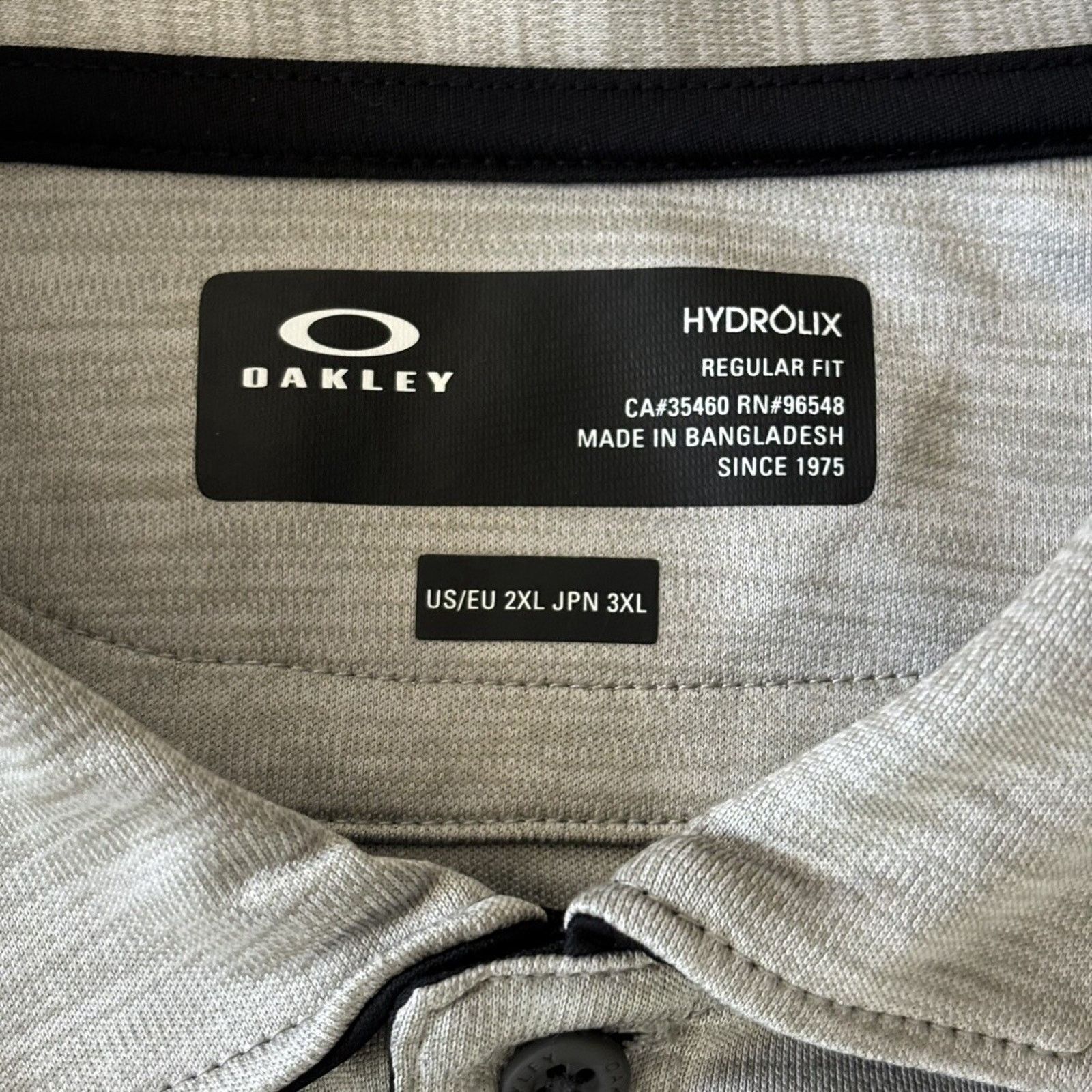 Oakley Oakley Hydrolix Polo Golf Shirt Mens XXL Regular Fit Gray Size US XXL / EU 58 / 5 - 4 Thumbnail